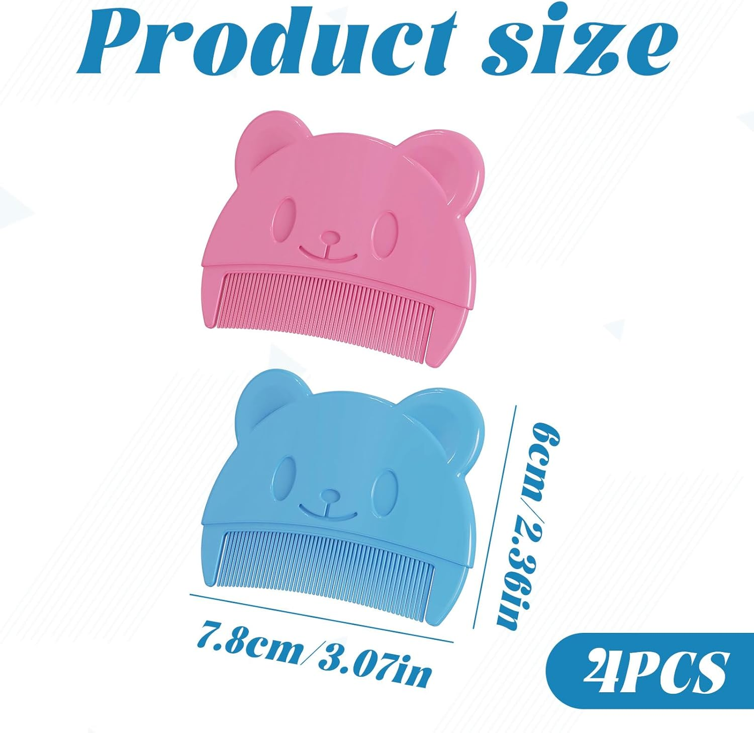 Cradle Cap Brush, 4Pcs Cradle Cap Comb, Baby Comb, Baby Hair Comb, Hair Brush Set, Fetal Dirt Removal, Infant Scalp Massager, Suitable for Toddler, Newborns Bath (Blue + Pink) image number 5