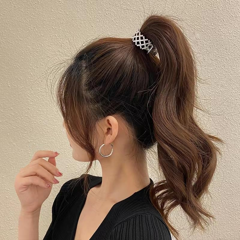 Hair Claw Clips High Ponytail Claw Clip Fixing Artifact High-End Headdress to Prevent Hair from Sagging Metal Small Clip Hair Accessories image number 6
