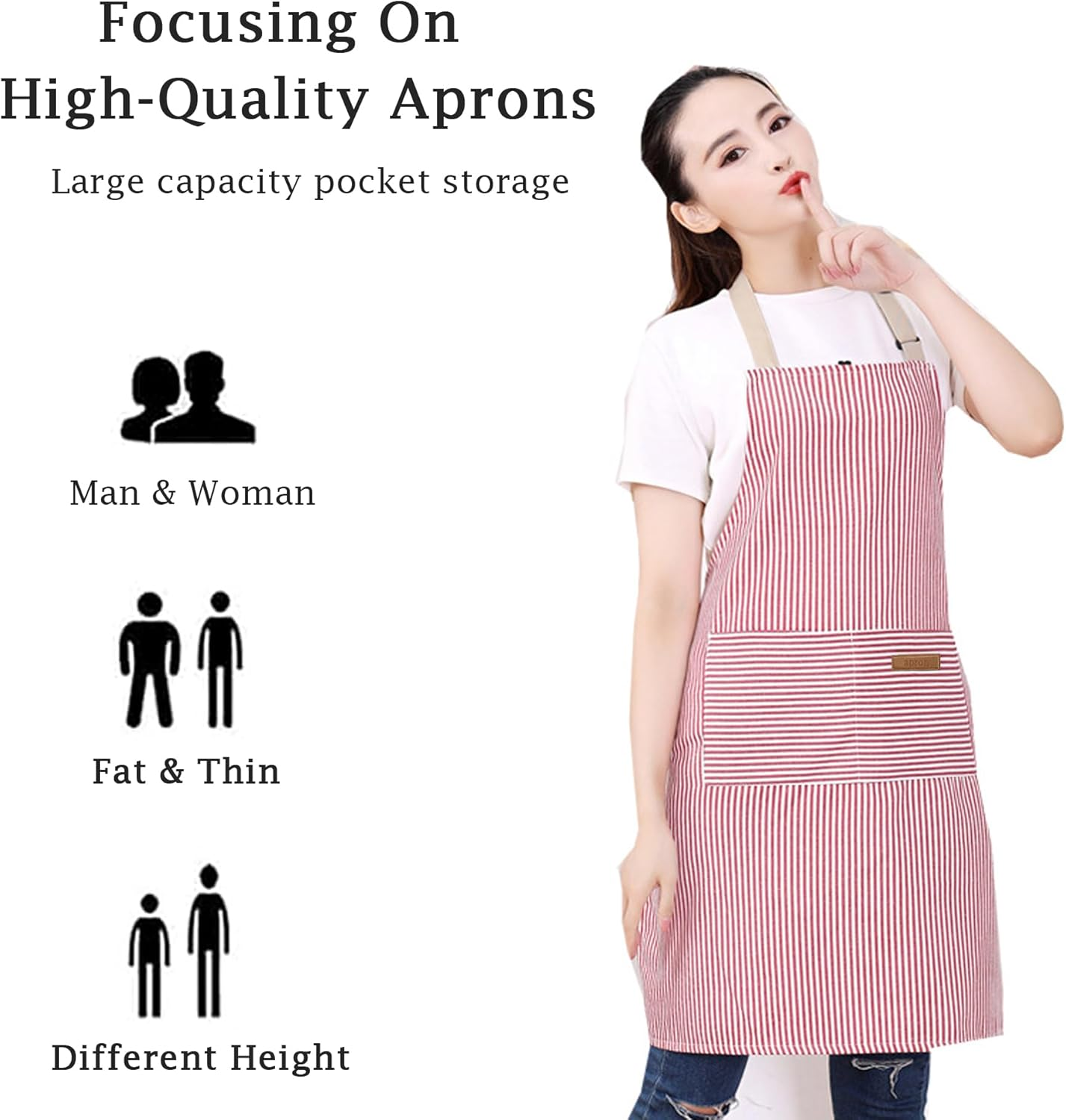 Sihuitu Adjustable Apron Unisex Apron with Pocket Cooking Kitchen Chef Aprons for Women Men Home Kitchen Butchers BBQ Restaurant - Grey image number 4