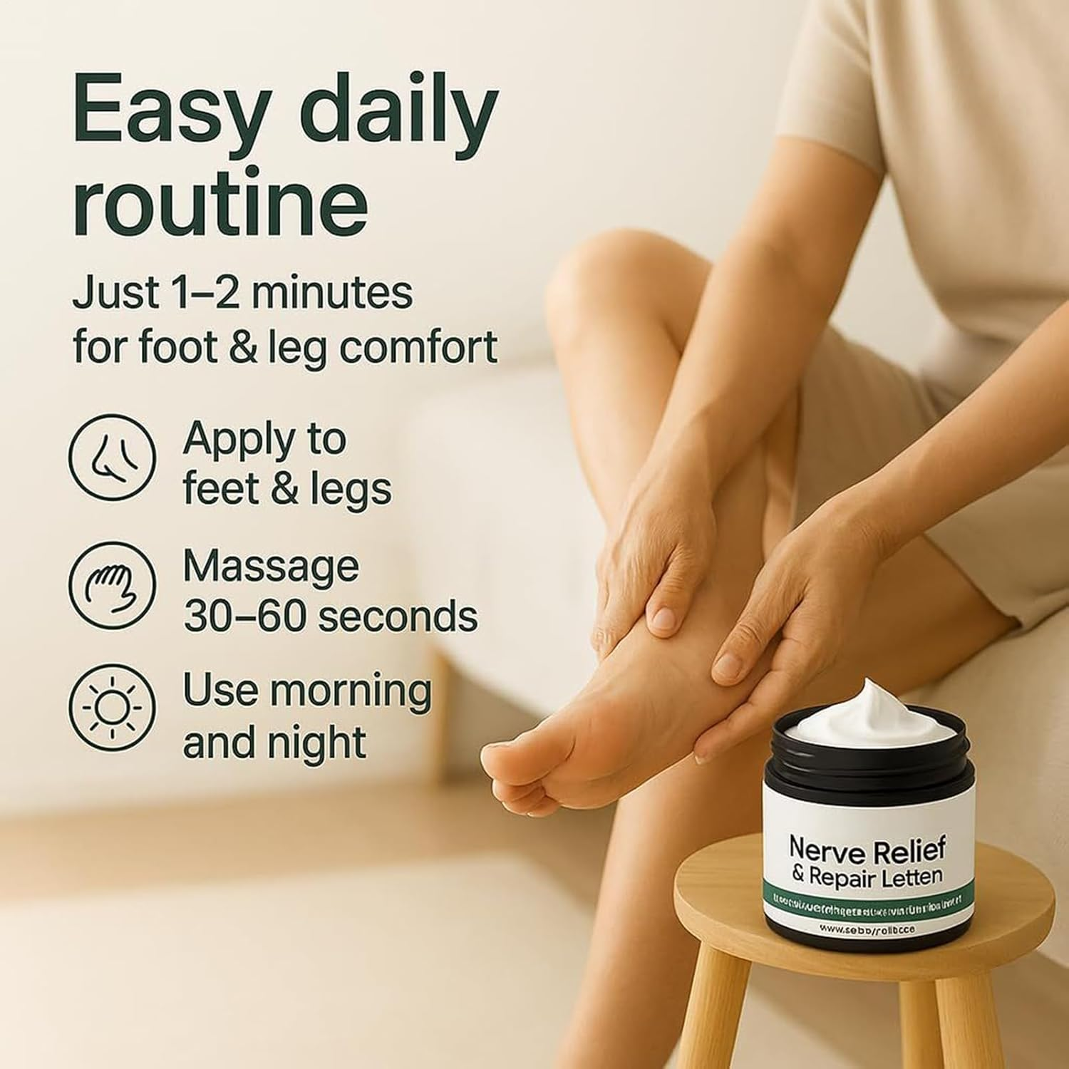 Nerve Relief Cream,Neuropathy Magnesium Lotion,Natural Shoulder Cream,Quick Absorption,For Body Muscles and Joints - 2Pcs image number 3