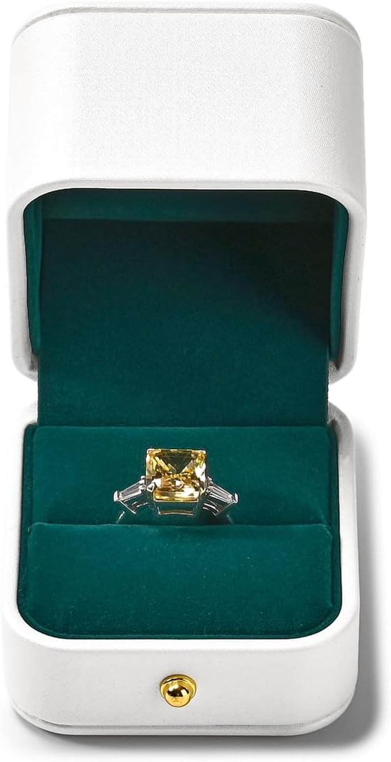 Woodten Leather Ring Box Engagement Leather Jewelry Box for Valentine'S Day Anniversary - A image number 2