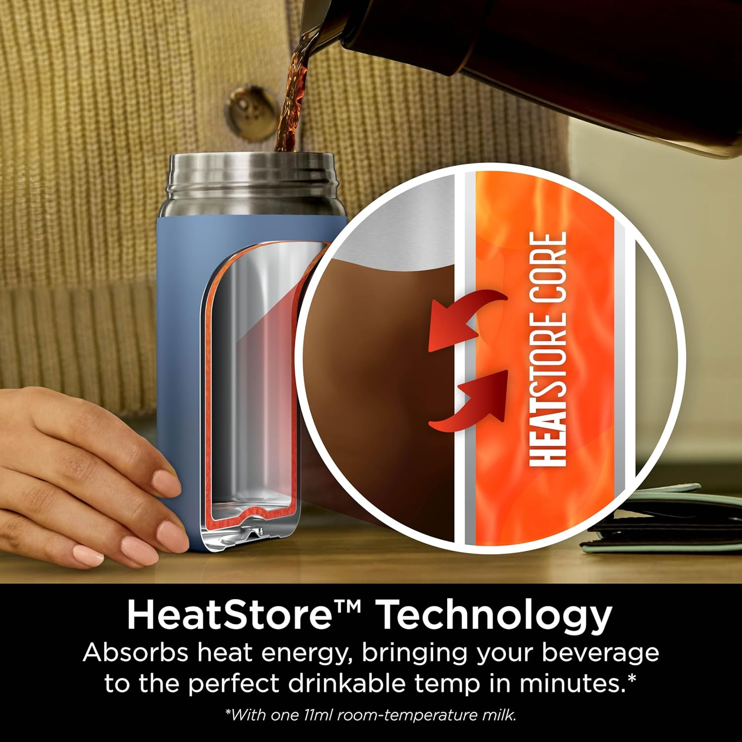 Ninja Sip Perfect Insulated Travel Bottle, Midnight Blue, 354 Ml Capacity