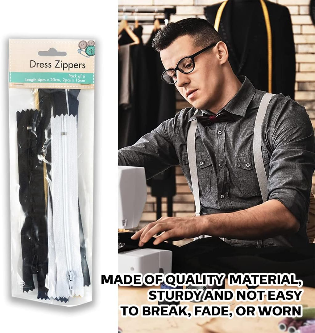 [2PK] Cotton Candy Dress Zippers, Made in Quality Material, Lightweight, Machine Washable, Perfect for Crafts, Costume Design, Kids Clothing, Boutique Accessories, Costume Decorating, Etc - 4 Assorted Colors (20Cm,15Cm) image number 3