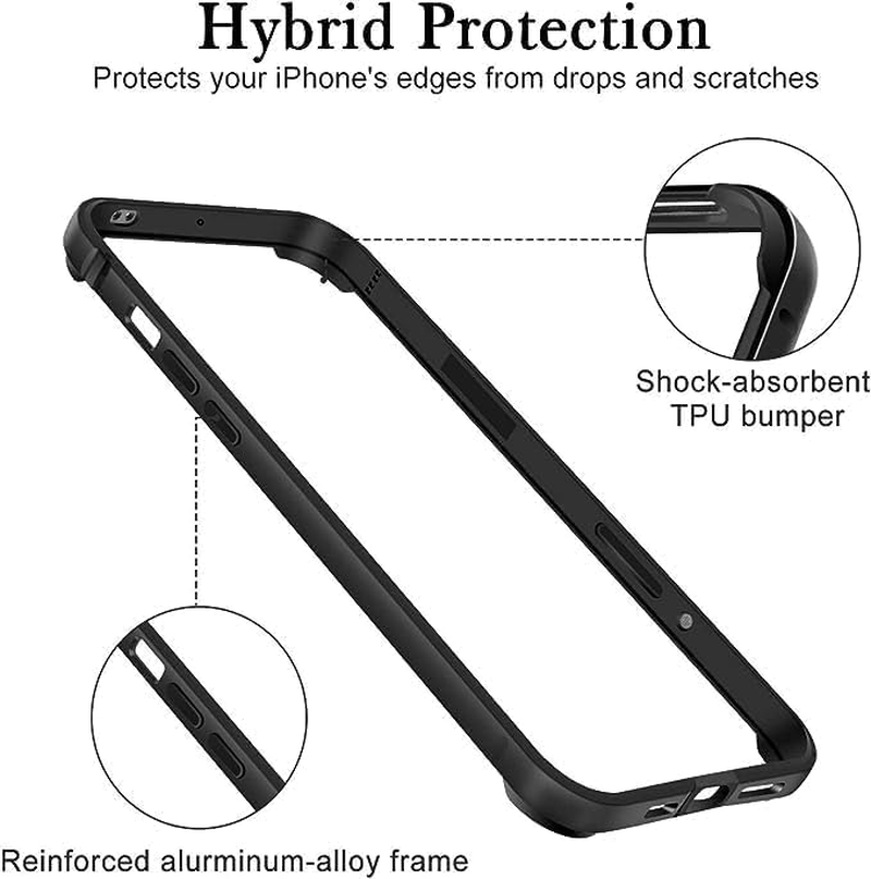 LINPING Aluminum Metal Bumper Frame Hard Case for Iphone 17Pro,Slim Armor with Soft Interior Raised Edge Protection(Titanium,For Iphone 17Pro) image number 4