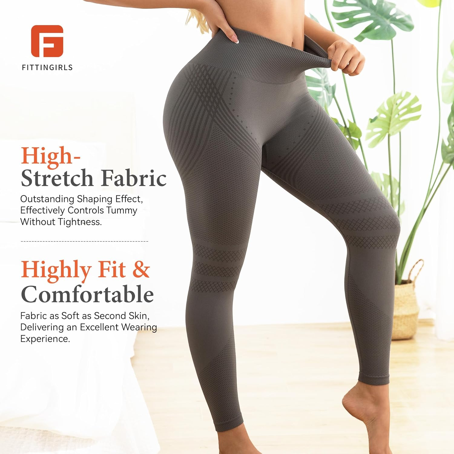 Fittingirls Women'S High Waisted Tummy Control Scrunch Butt Lifting Seamless Workout Yoga Pants