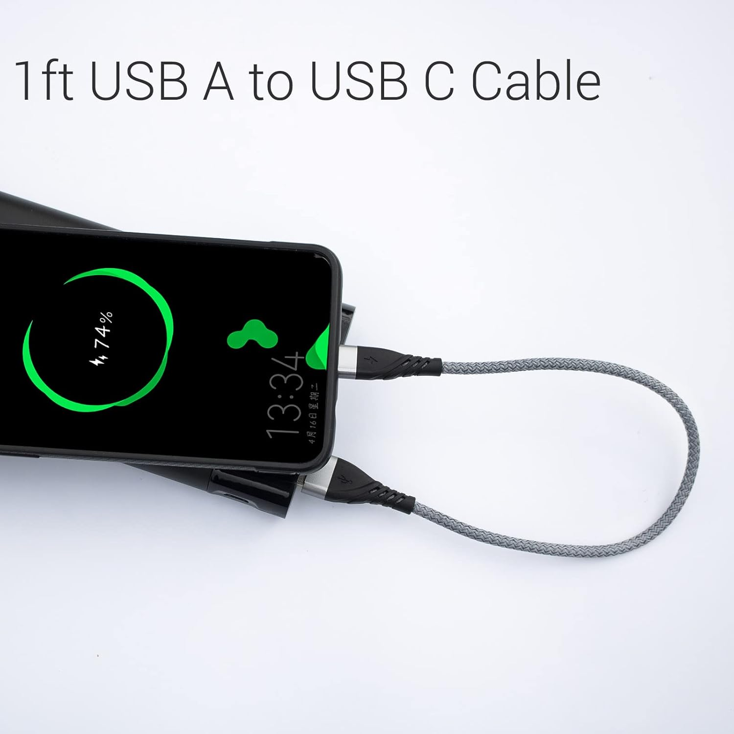 USB C Cable Short [30CM 3 Pack], SUMPK USB Type C Charger Braided Fast Charging Cord Compatible with Samsung Galaxy A20 A51, S10+ S9 S8 Plus, LG G6, Macbook Air Ipad Pro, Pixel 2 XL and Power Bank image number 4