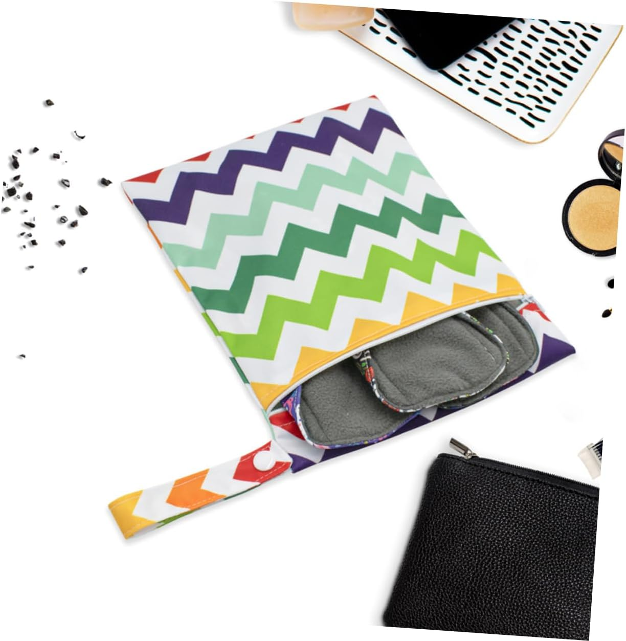 3Pcs Portable Diaper Bag Reusable Zipper Pouches for Boy Girl Supplies Convenient Storage for Wet Dry Diapers for Outdoor Travel Organizing image number 4