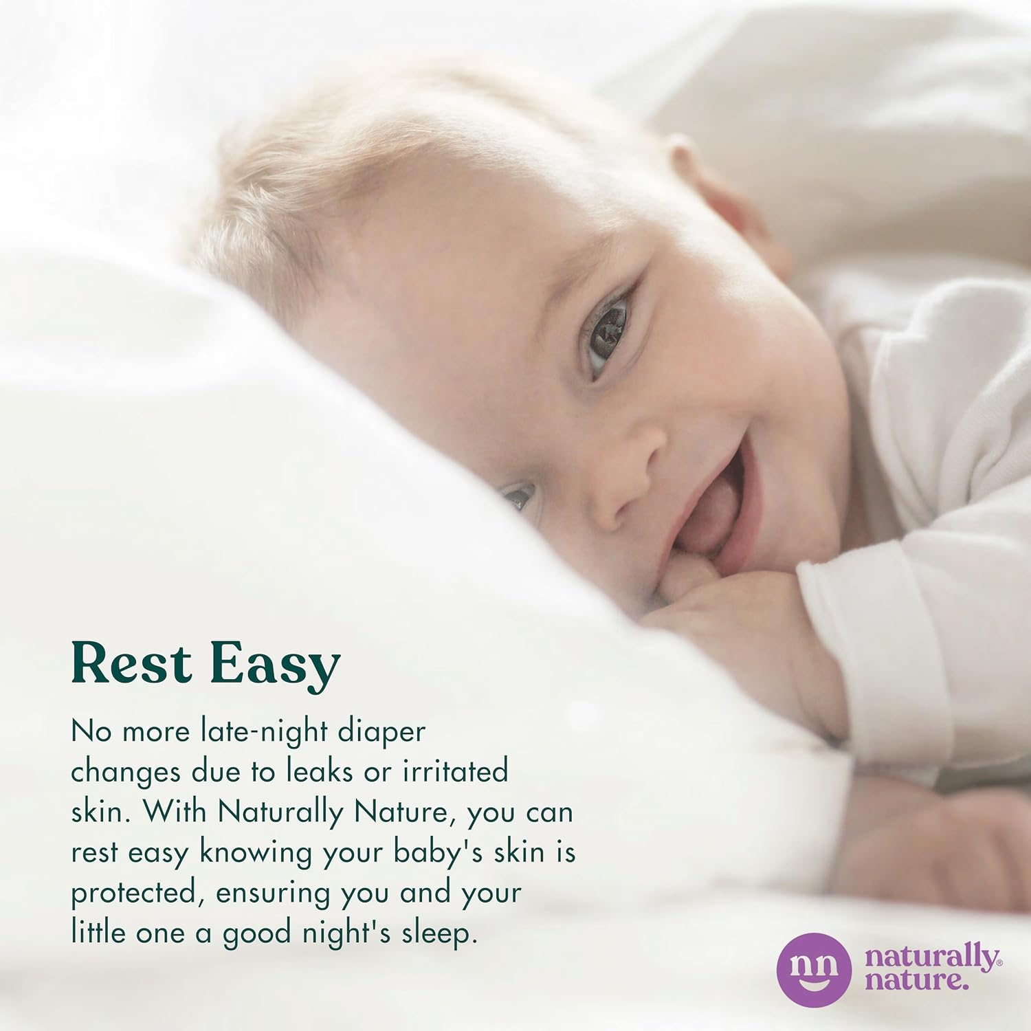 Naturally Nature Diaper Booster Pads Stop Nighttime Leaks, Adhesive Liners for Baby Overnight Diapers - Size N-3 Boys, 96-Pack - Disposable Diaper Pads for Infants image number 6