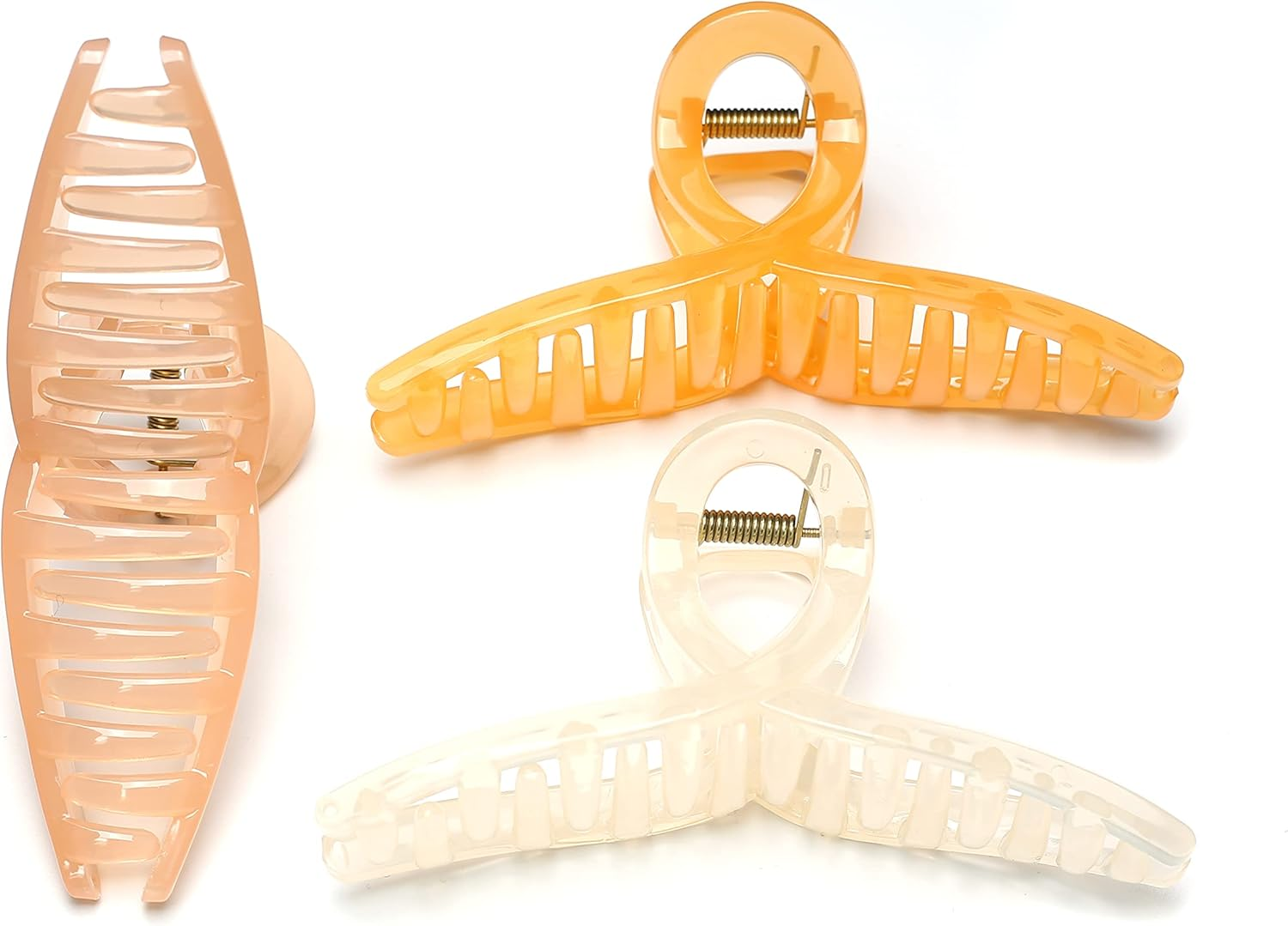 Qingoo Jelly Hair Clip Beautiful Women'S Hair Clip Headpiece Elegant Hair Accessory (Orange) - Beige image number 4