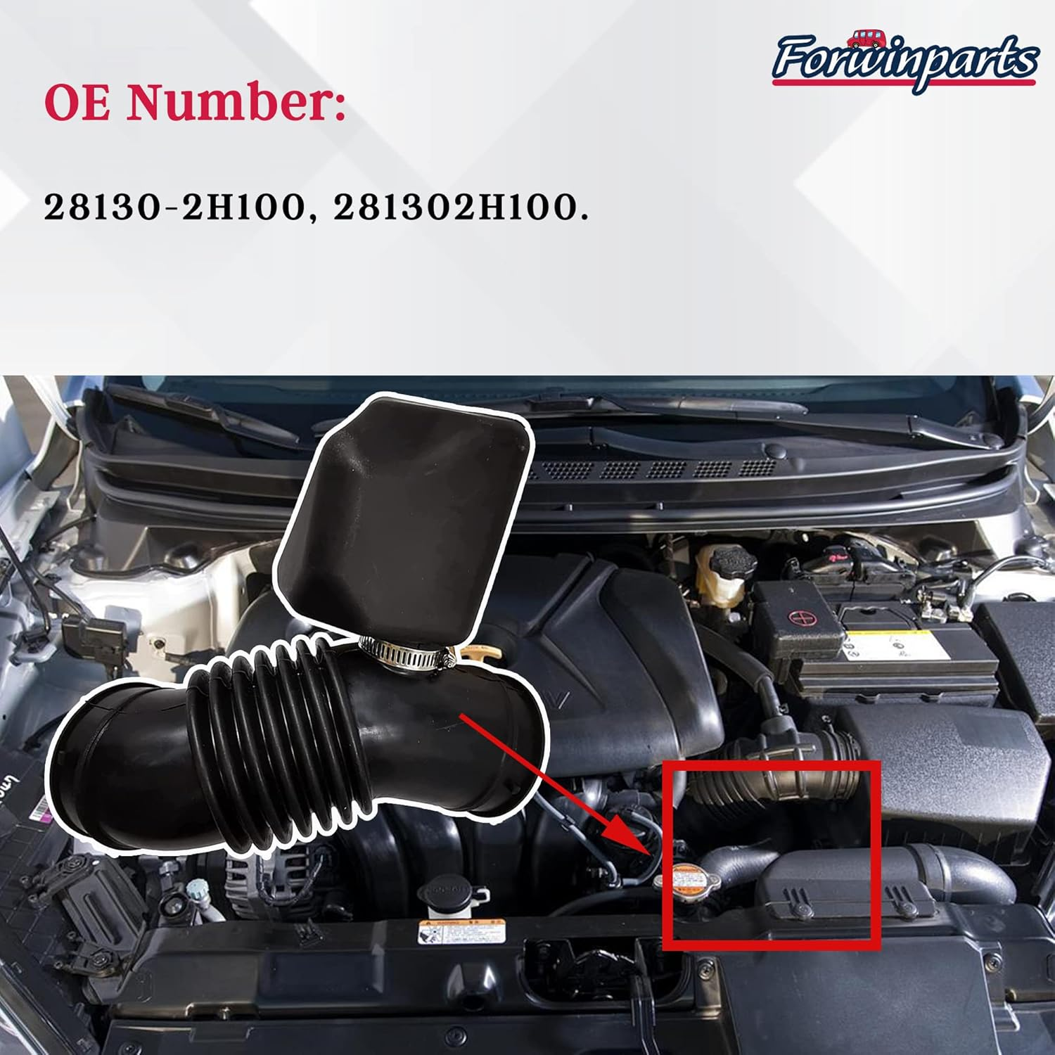 Forwinparts 28130-2H100 Air Intake Hose Assembly for Hyundai Elantra 2007 2008 2009 2010 2011 2012 2.0L #281302H100 Intake Filter Tube image number 2