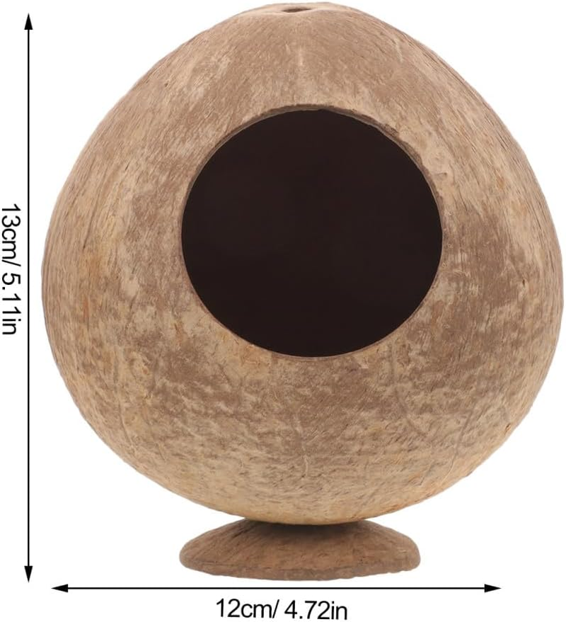 BCOATH Coconut Hamster Hideout Natural Material for Small Animals Wear-Resistant Safe Toy image number 6