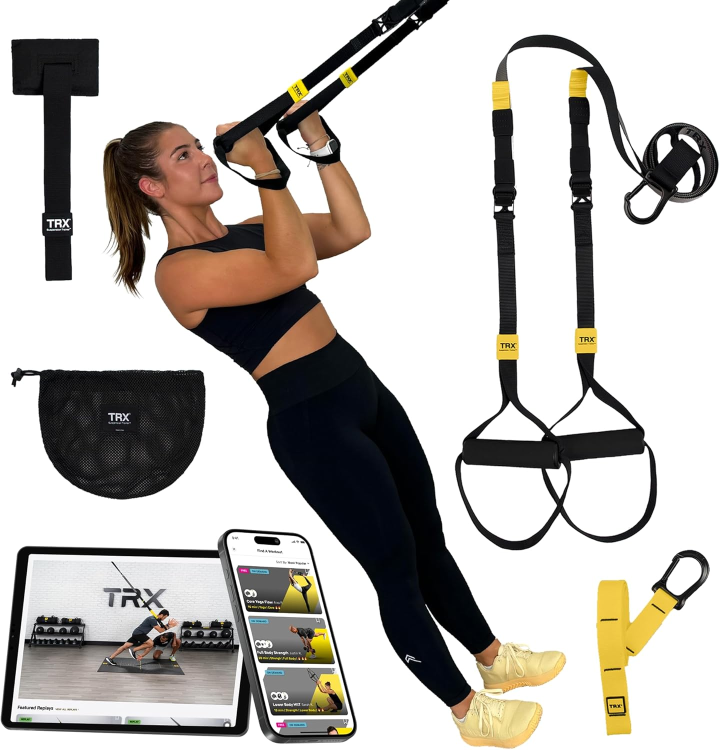 TRX GO Suspension Trainer System: Lightweight & Portable| Full Body Workouts, All Levels & All Goals| Includes Get Started Poster, 2 Workout Guides & Indoor/Outdoor Anchors image number 2