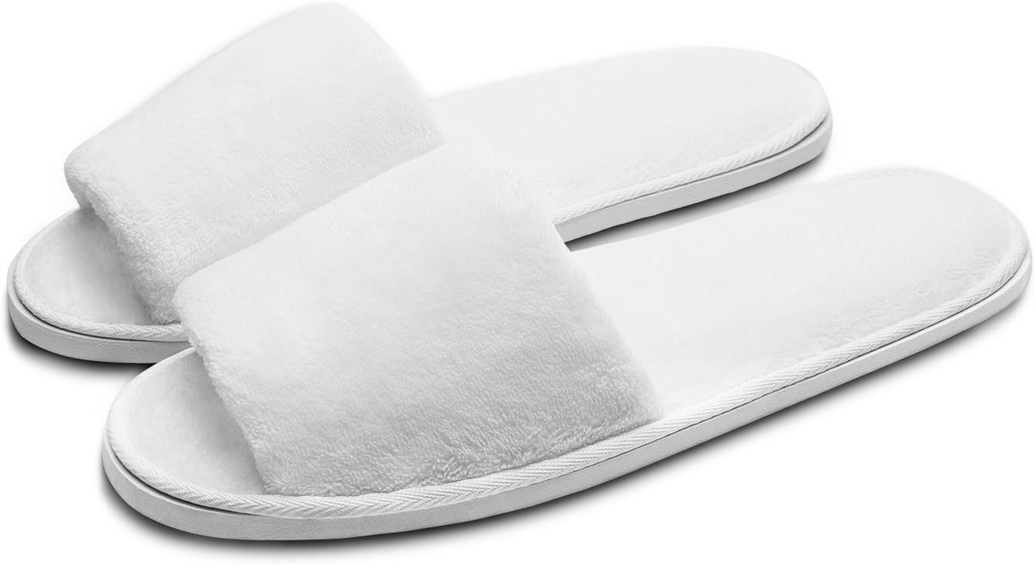 Ahfulife Spa Slippers 5/10 Pairs of Hotel Slippers, Disposable Slippers Closed-Toe Slippers, Guest Slippers, Non-Slip Slippers for Guest, House Slippers Unisex, Bedroom, Wedding, Party, Travel