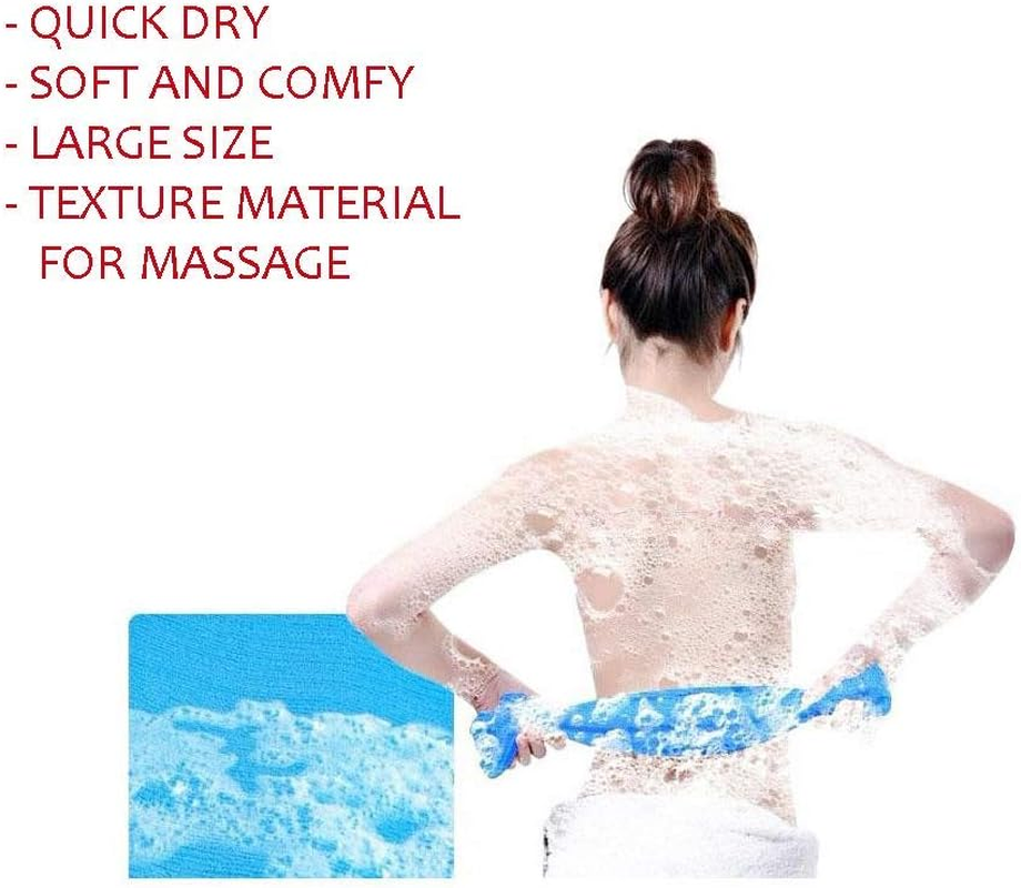 Exfoliating Bath Cloth Exfoliating Nylon Bath Towel with Deep Clean Beauty Washcloth Loofah Exfoliating Body Scrub Back Scrubber Bath Wash Towel(3 Pack) image number 4