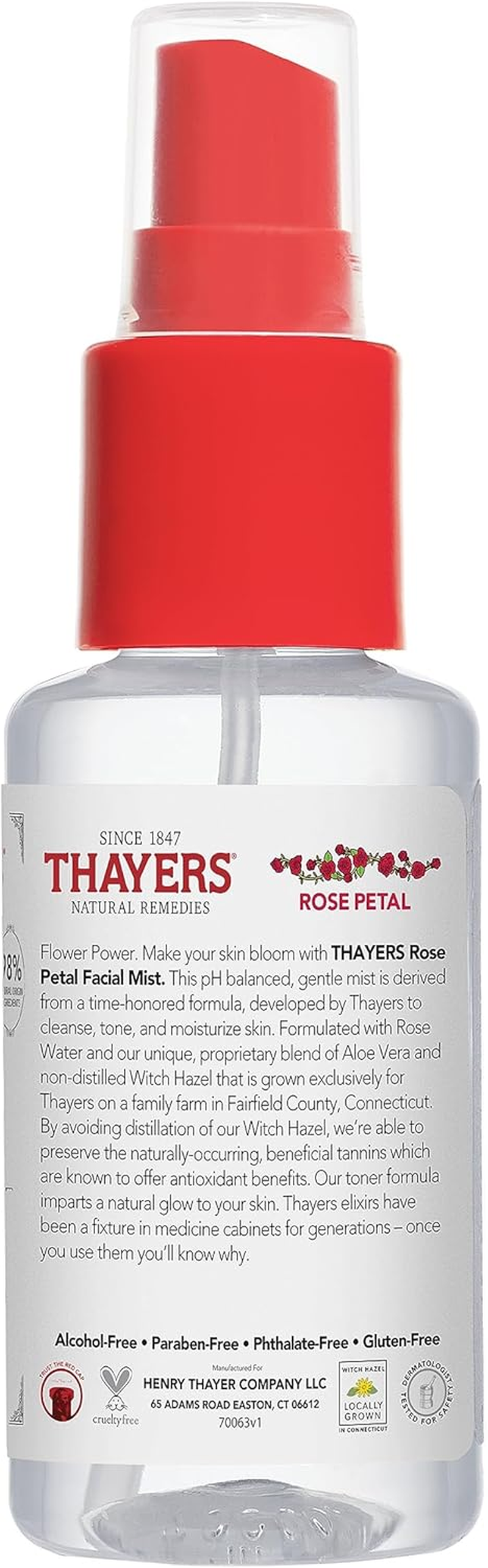 Thayers Alcohol-Free Witch Hazel Facial Mist Toner with Aloe Vera, Rose Petal, Soothing and Hydrating, for All Skin Types, Trial Size, 3 Oz image number 4