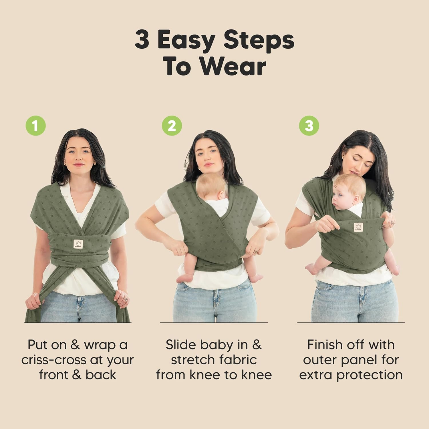 Keababies Baby Wrap Carrier - All in 1 Original Baby Carrier Newborn to Toddler Sling, Easy to Wear, Hands Free Bonding, Lightweight, Breathable Infant Wraps (Forest Berries) - Forest Berries image number 5