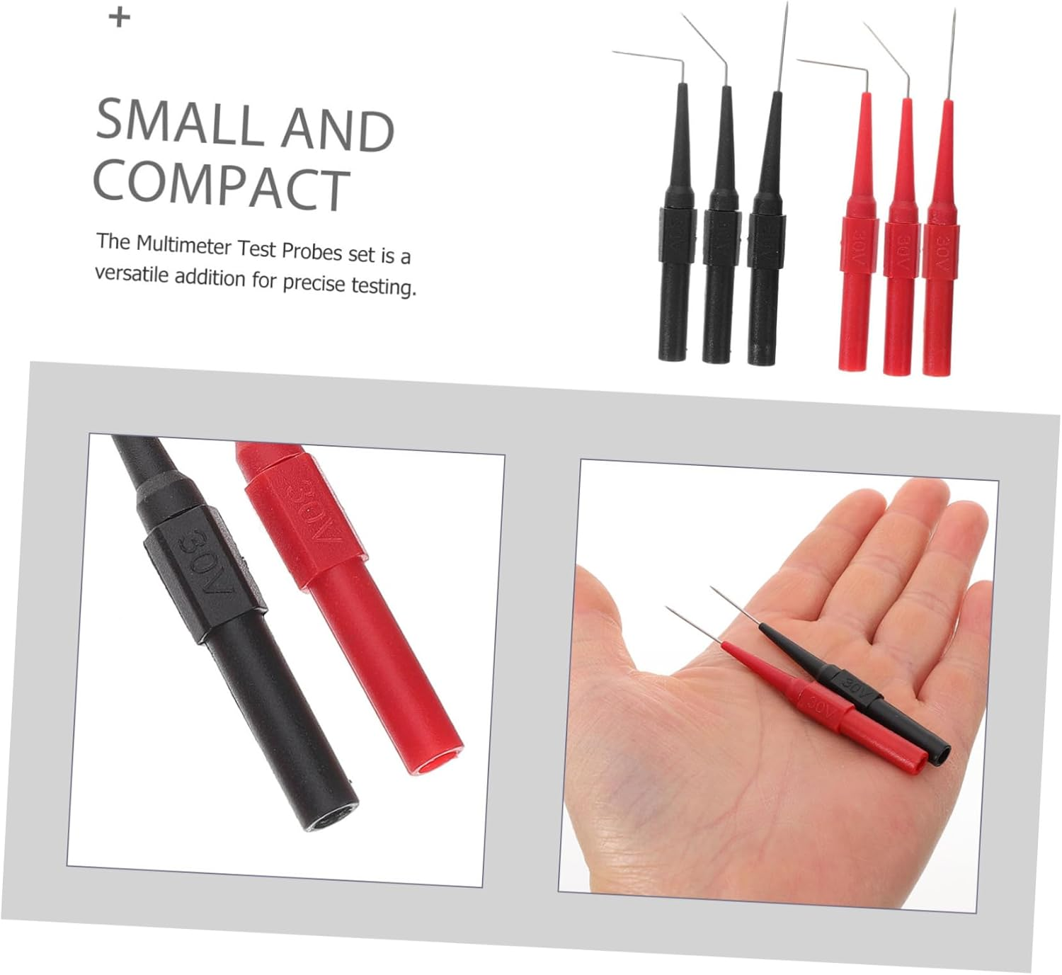 GLEAVI 6Pcs Multimeter Probes Test Probe Automotive Piercing Straight Angled Multimeter Test Wire Piercing image number 3