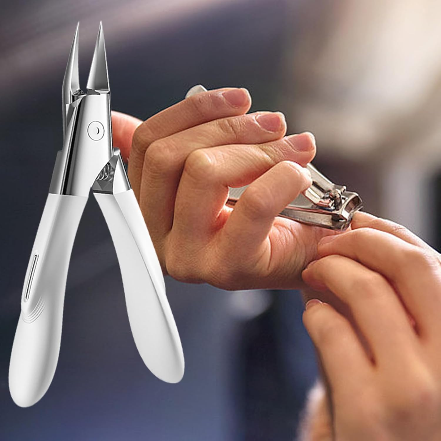 Angled Nail Clippers - Precise Toenail Trimmer | Portable Travel Ingrown Fingernail Cutter for Manicure Pedicure Women Men Seniors Kids Salon image number 3