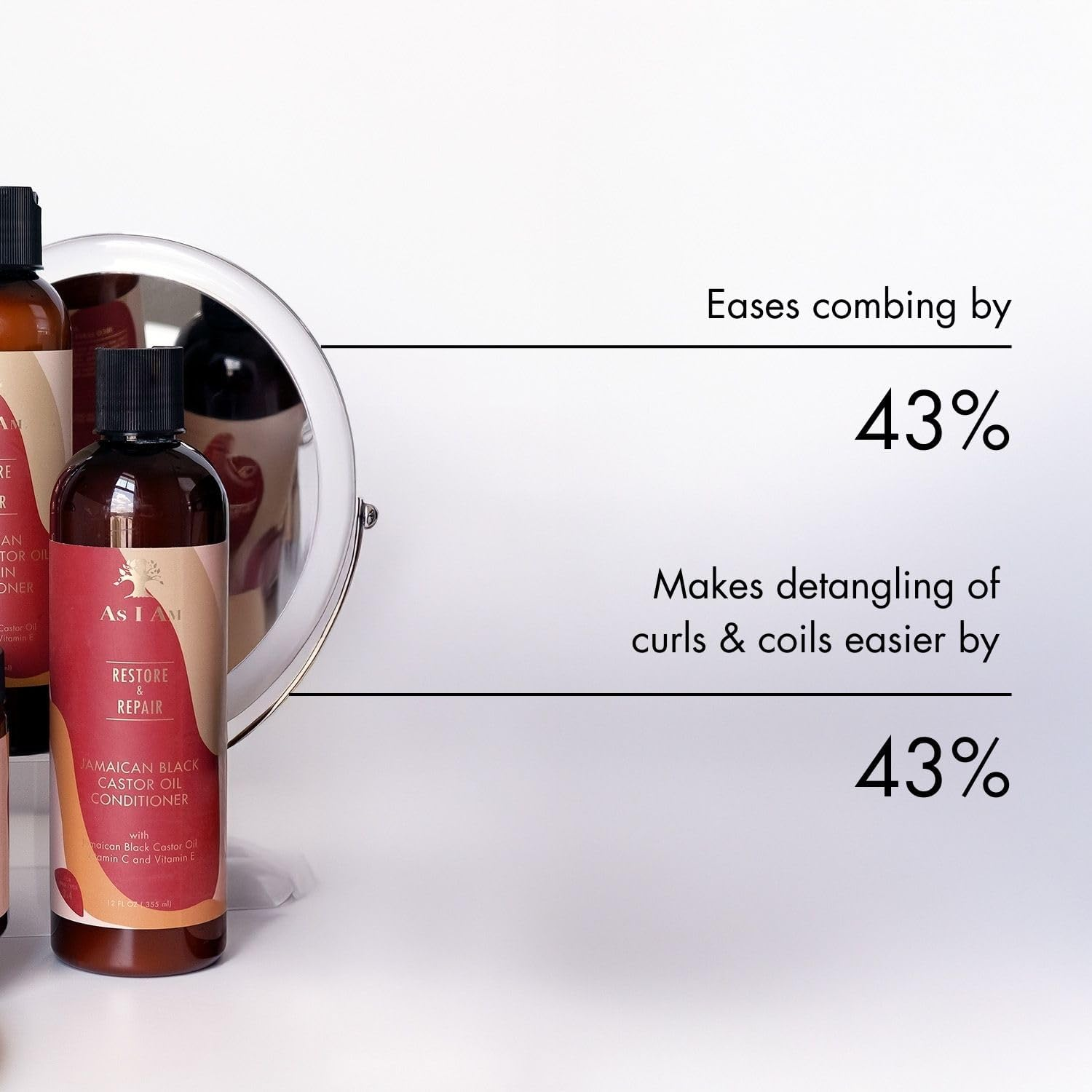 As I Am Restore & Repair Jamaican Black Castor Oil Conditioner, 355Ml, with Vitamin C and E image number 3