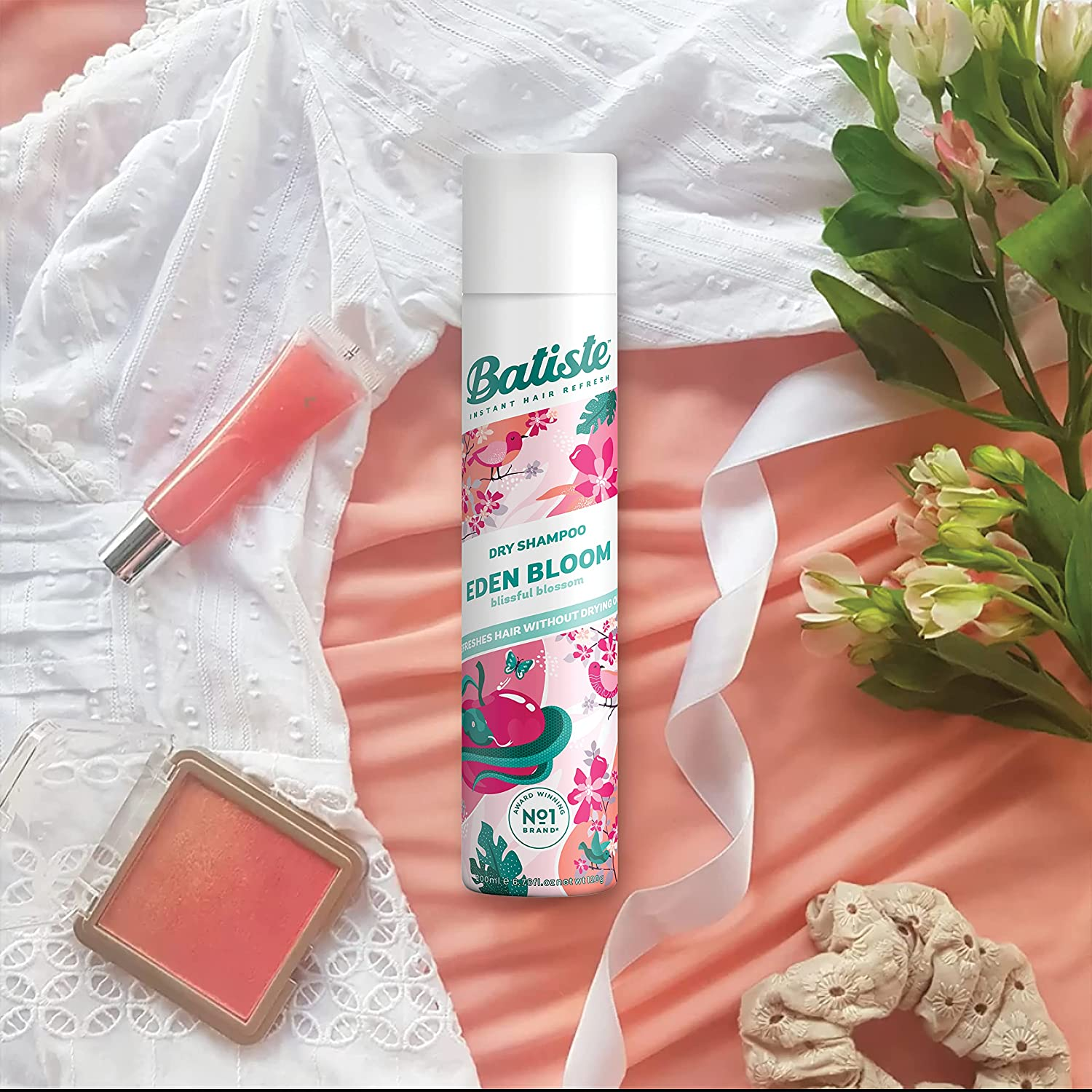 Batiste Eden Bloom Dry Shampoo 350Ml - Blissful Blossom Scent, Instantly Refresh & Add Volume, Quick Refresh for Oily Hair, Non-Drying Formula, Ideal for Daily Haircare & All Hair Types (Pack of 2)