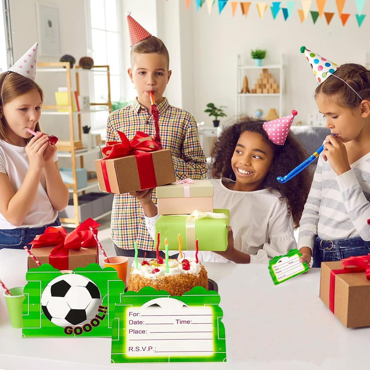 Soccer Birthday Party Invitations 30 Pcs, Football Birthday Invitations Cards for Birthday Parties, Competition Events, Sports Themed Parties image number 4