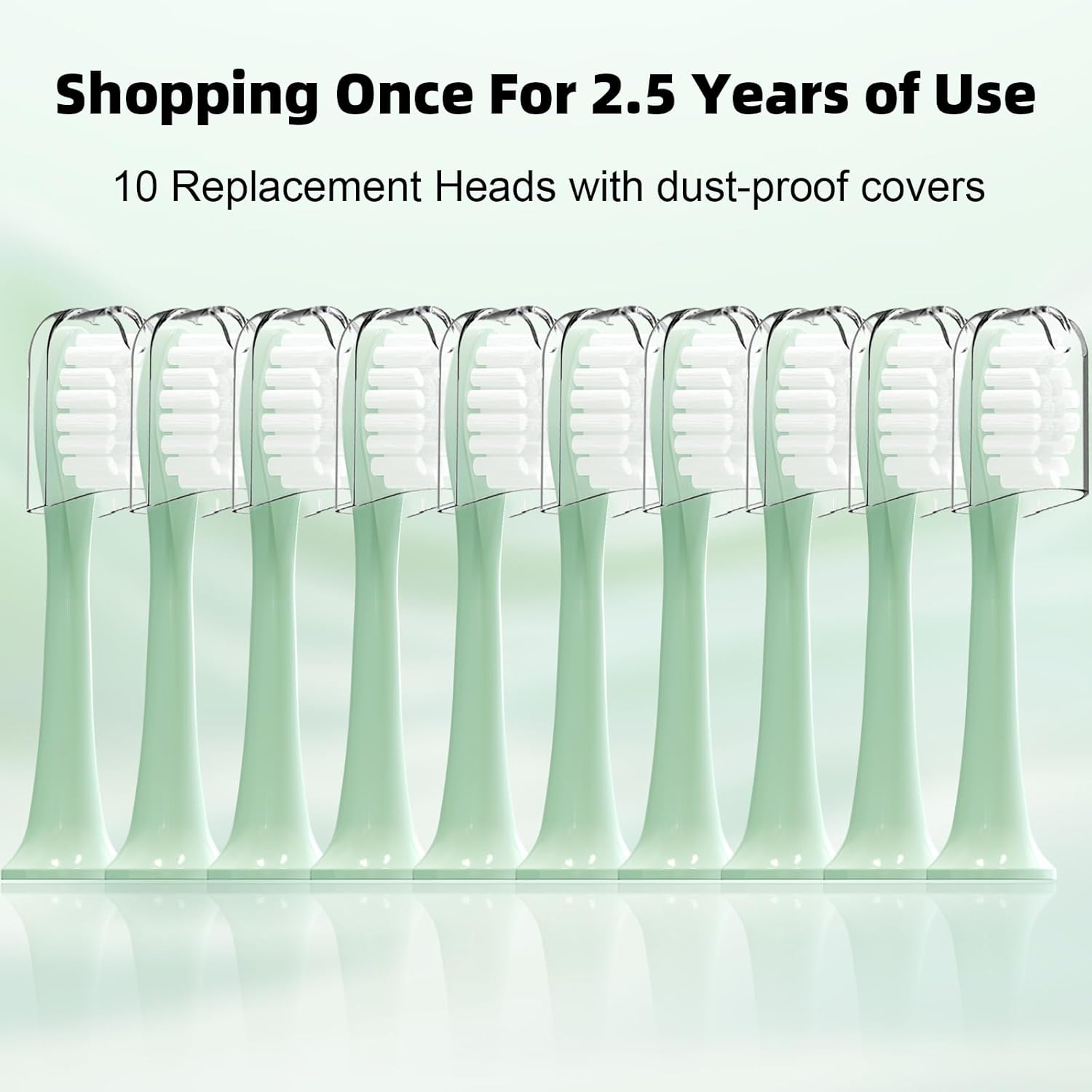 10 Pack Compatible with Suri Electric Toothbrush Replacement Brush Heads,For Suri Sonic Electric Toothbrush,With Dust Cover (Winter Fern, M) image number 4