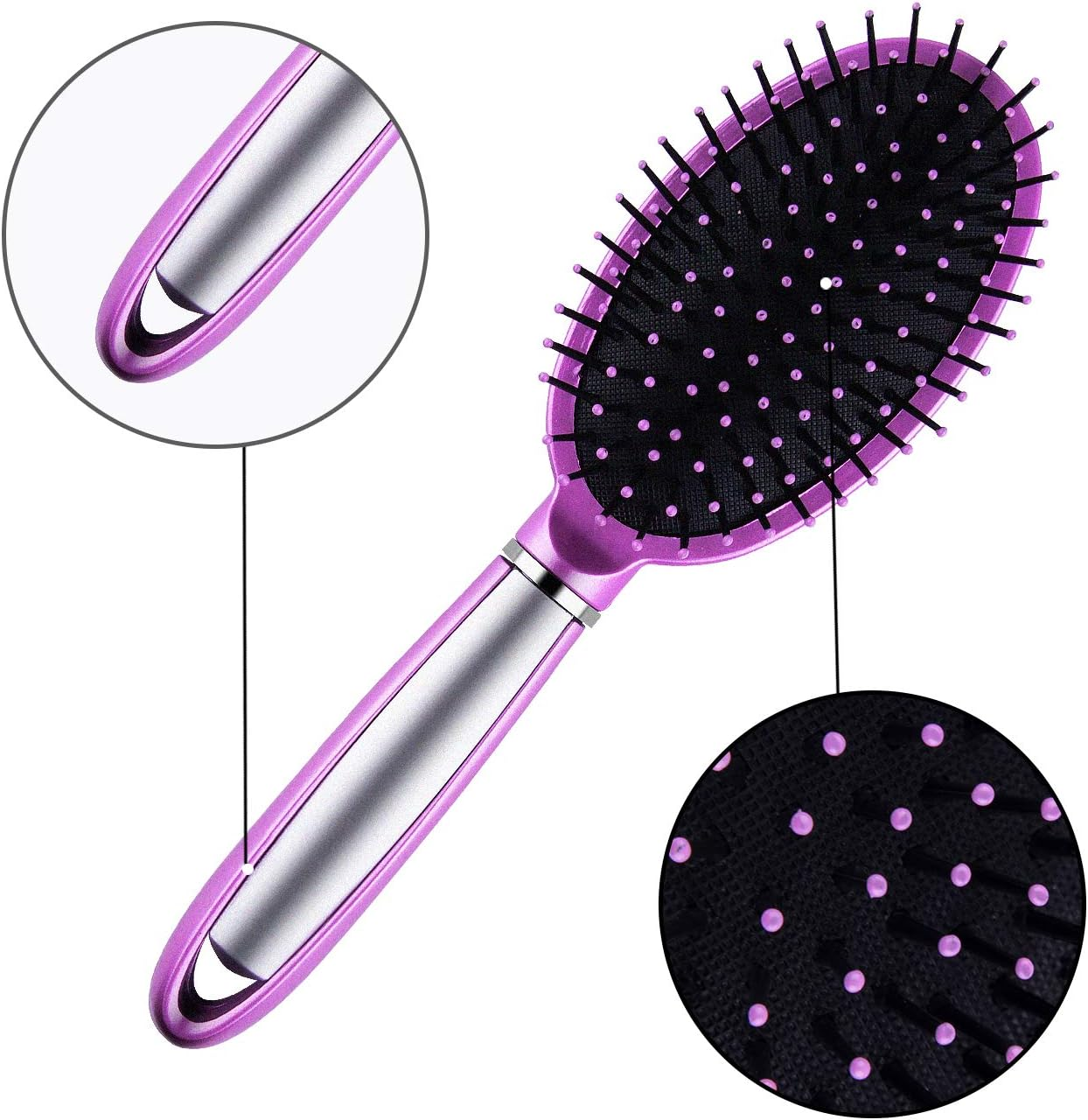 SIQUK 7 Pcs Hair Brush and Comb Set round Brush Paddle Brush Detangle Hair Brush and Combs Wet Dry Brush for Women Men Hair Styling image number 5
