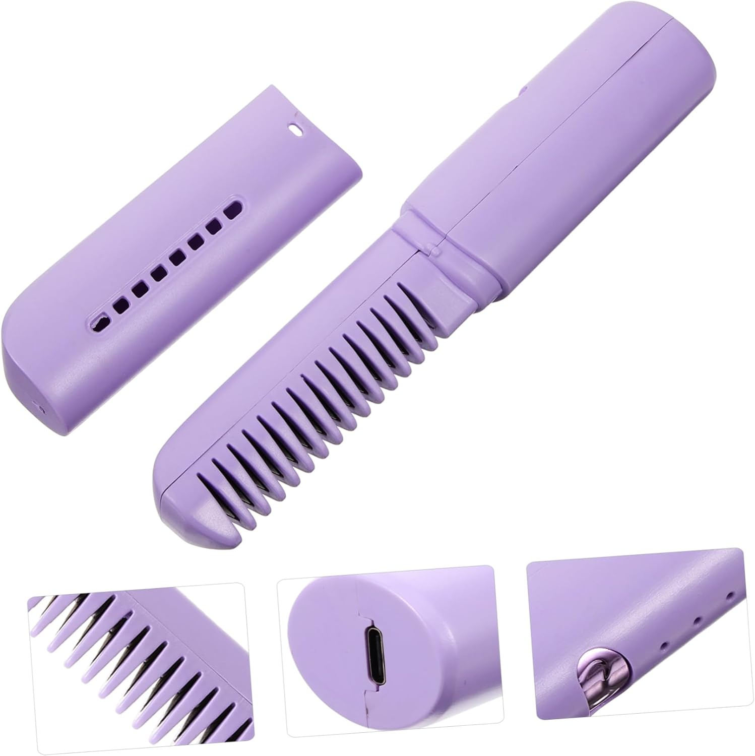 MERRYHAPY Rechargeable Hair Straightening Comb Keratin Cordless Straightener Brush image number 1