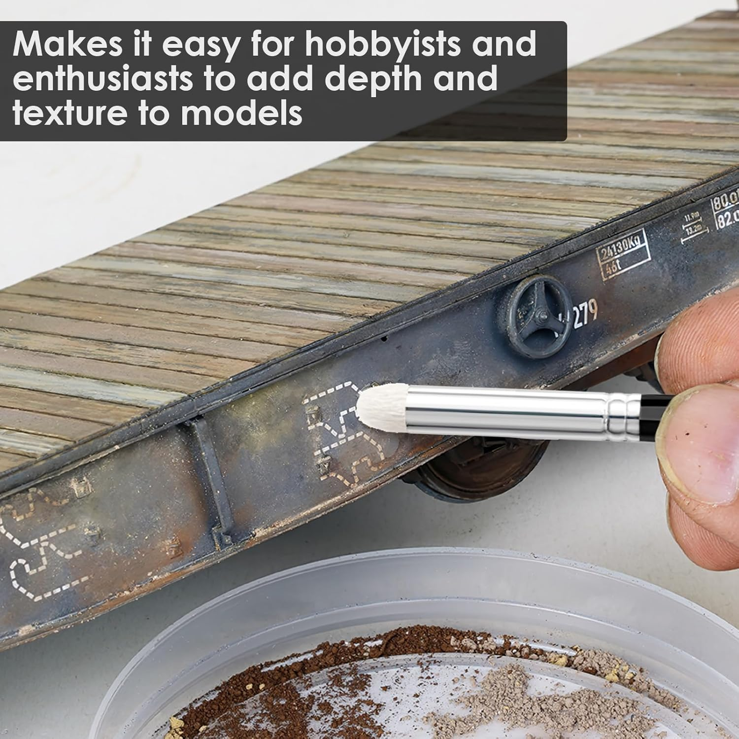 6 Pcs Drybrush Set, Dry Brush Miniature Painting Set Professional for Hobby Tabletop Citadel Game & Miniature Detailed Medium Large Model, Repair Paint Stencil Brushes to Acrylic Watercolour Painting