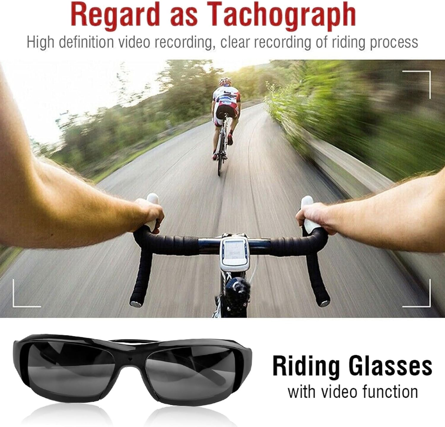 GOWENIC 1080P Camera Sunglasses, Sports Action Smart Glasses Cam with Wide Angle Lens, anti Shake for Cycling First Person Perspective image number 2