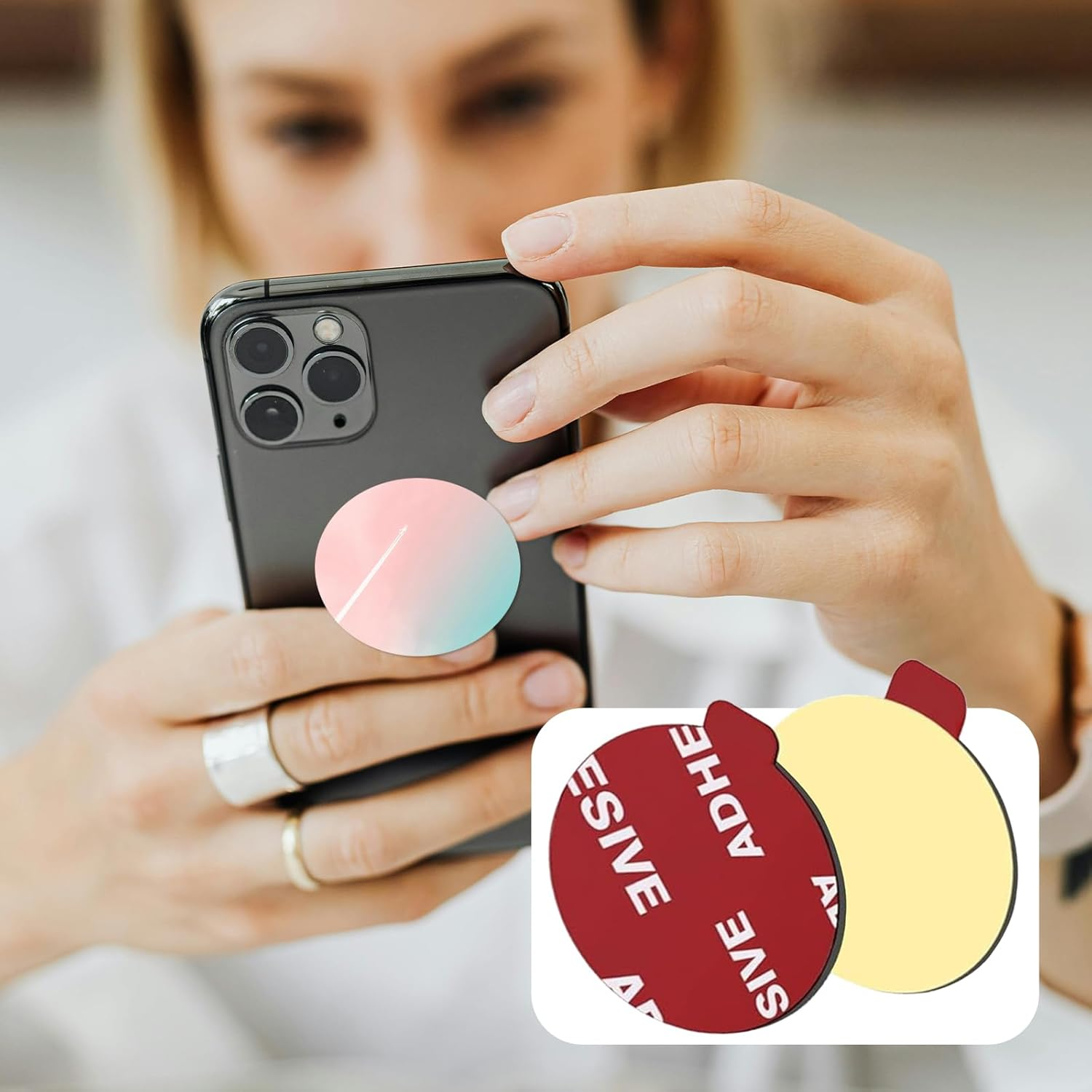 Xlihdzum 12 Pack 3M Sticky Adhesive Replacement Compatible - with Socket Mount Base VHB Sticker Pads for Collapsible Grip Stand and 3M Double Sided Tape Adhesive Mounting Pads Replacement image number 4