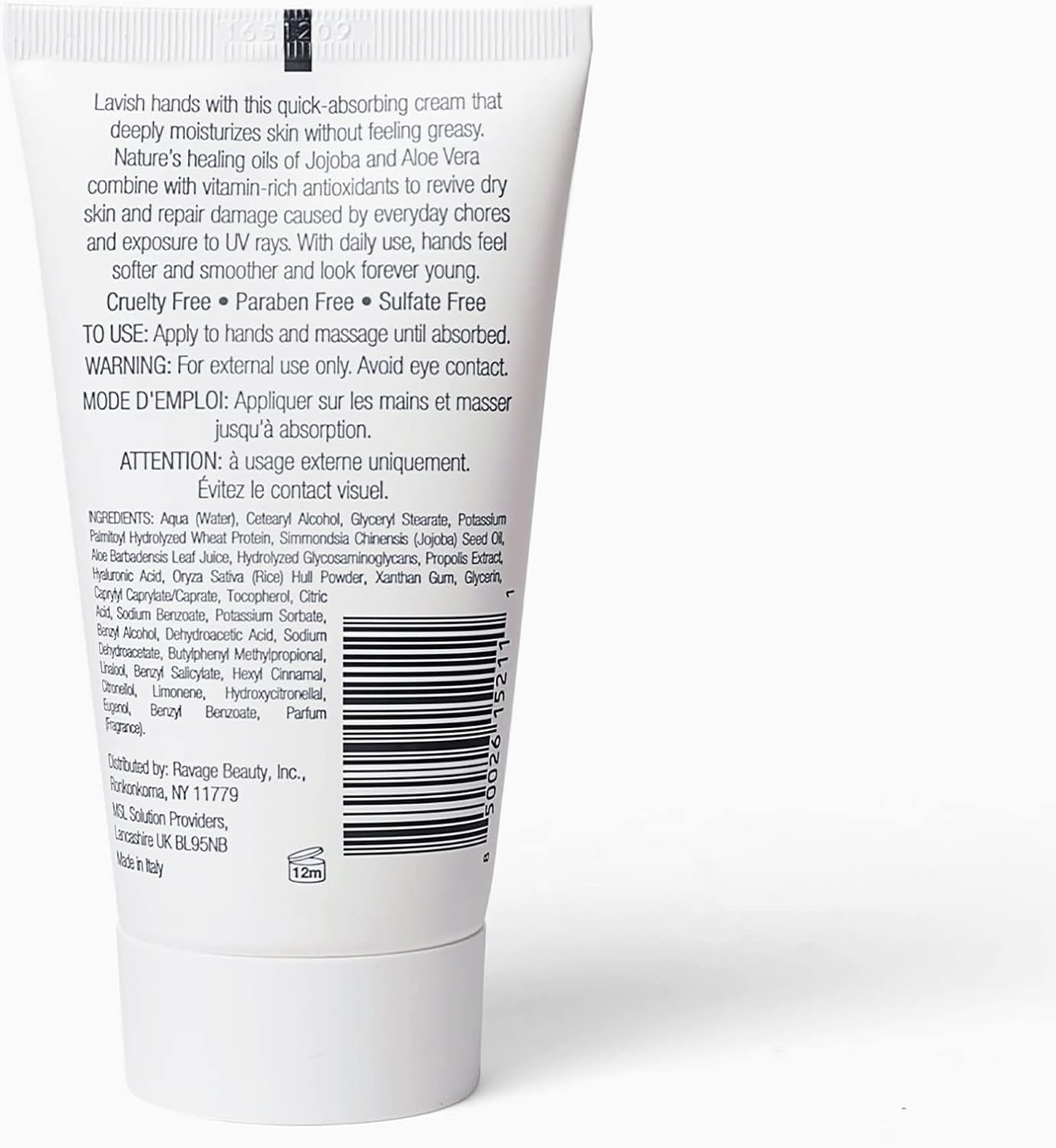 E.Fek.Tiv Beauty Jojoba and Aloe Naturally Soft Hand Cream &ndash; Deep Moisturizing Formula - Hydrating Hyaluronic Acid &ndash; Enriched with Antioxidants &ndash; Sulfate Free &ndash; Unisex - 75 Ml image number 2