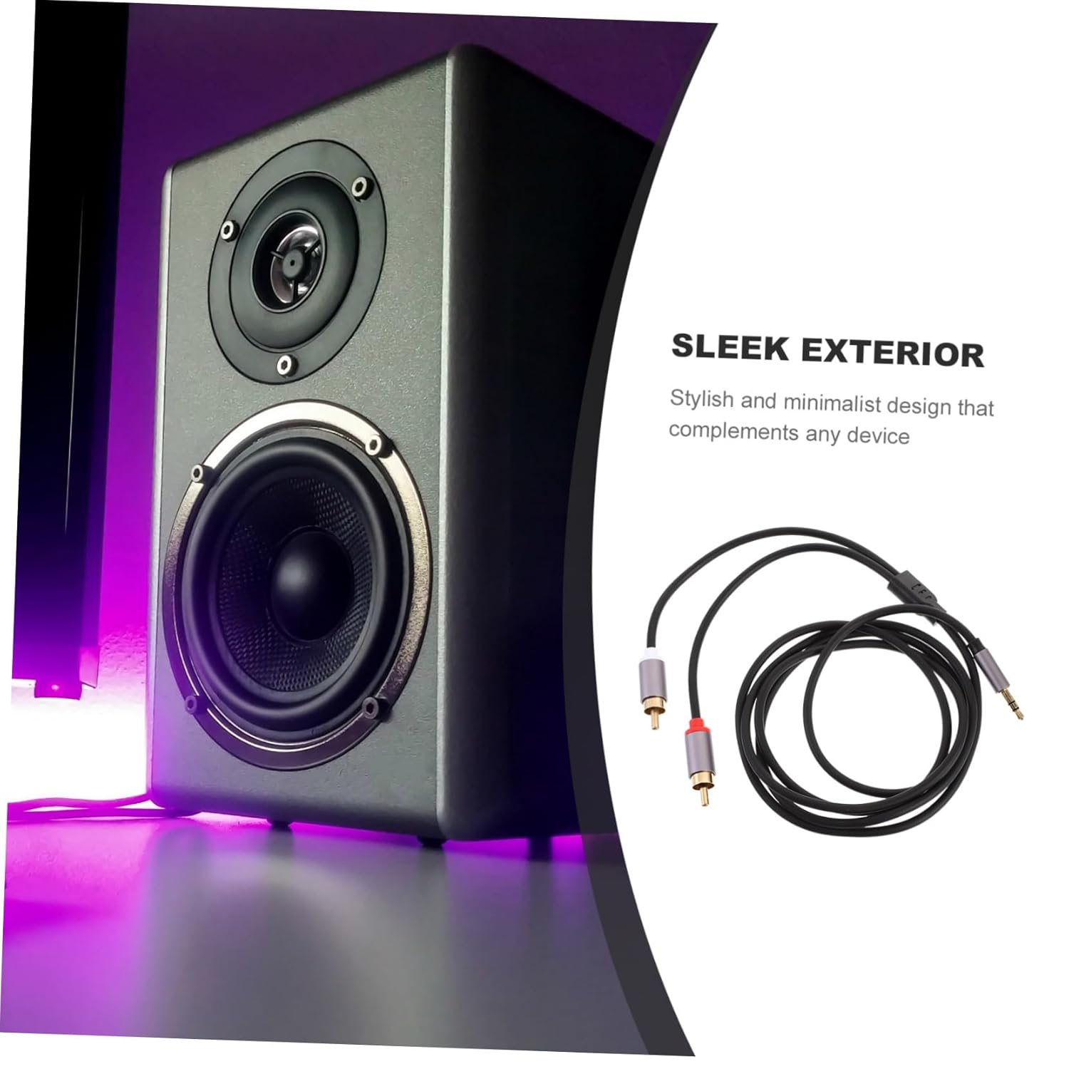 Housoutil 1.5M Double Lotus Audio Cable to Stereo Jack Extension Cable for Headphones and Speakers Auxiliary Cord for Home Theater Setup image number 4