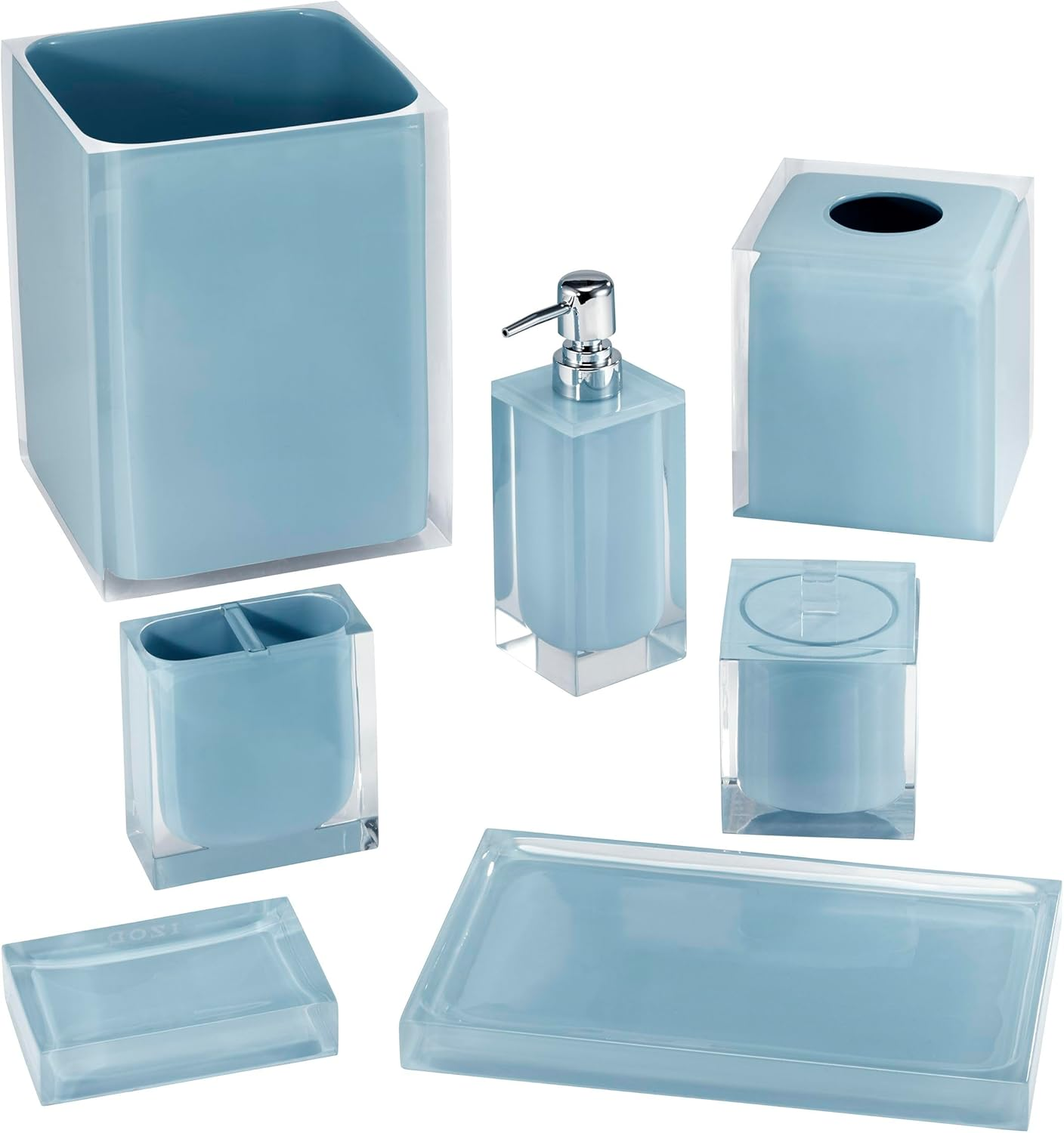 IZOD Accessories Resin Bathroom Essentials, Jar, Blue image number 5