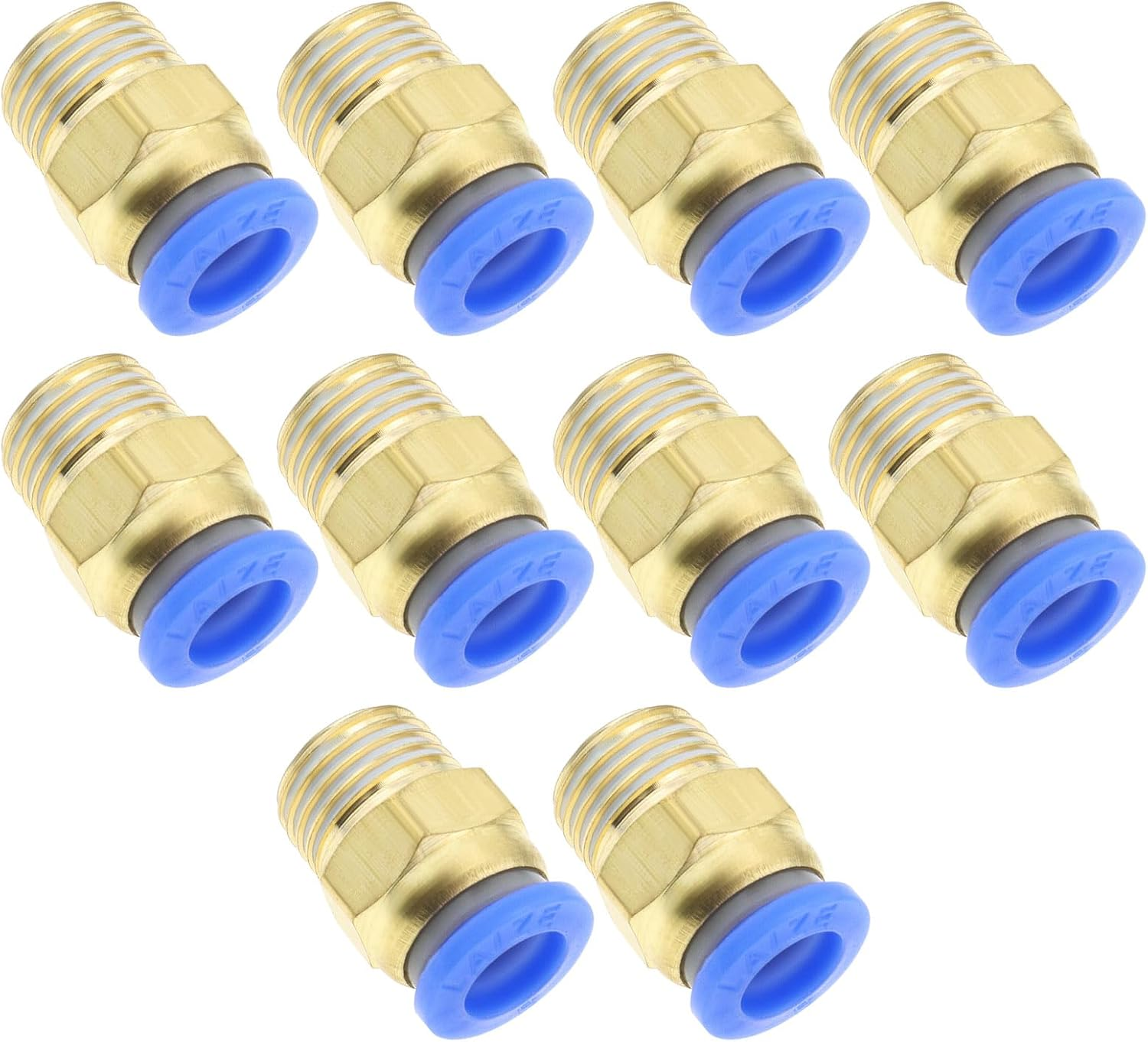 LT Easiyl 10PCS Straight Pneumatic Push-In Fitting 1/4 Inch Male to 8 Mm Tube OD Push to Quick Compressed Air Connection Plug image number 2
