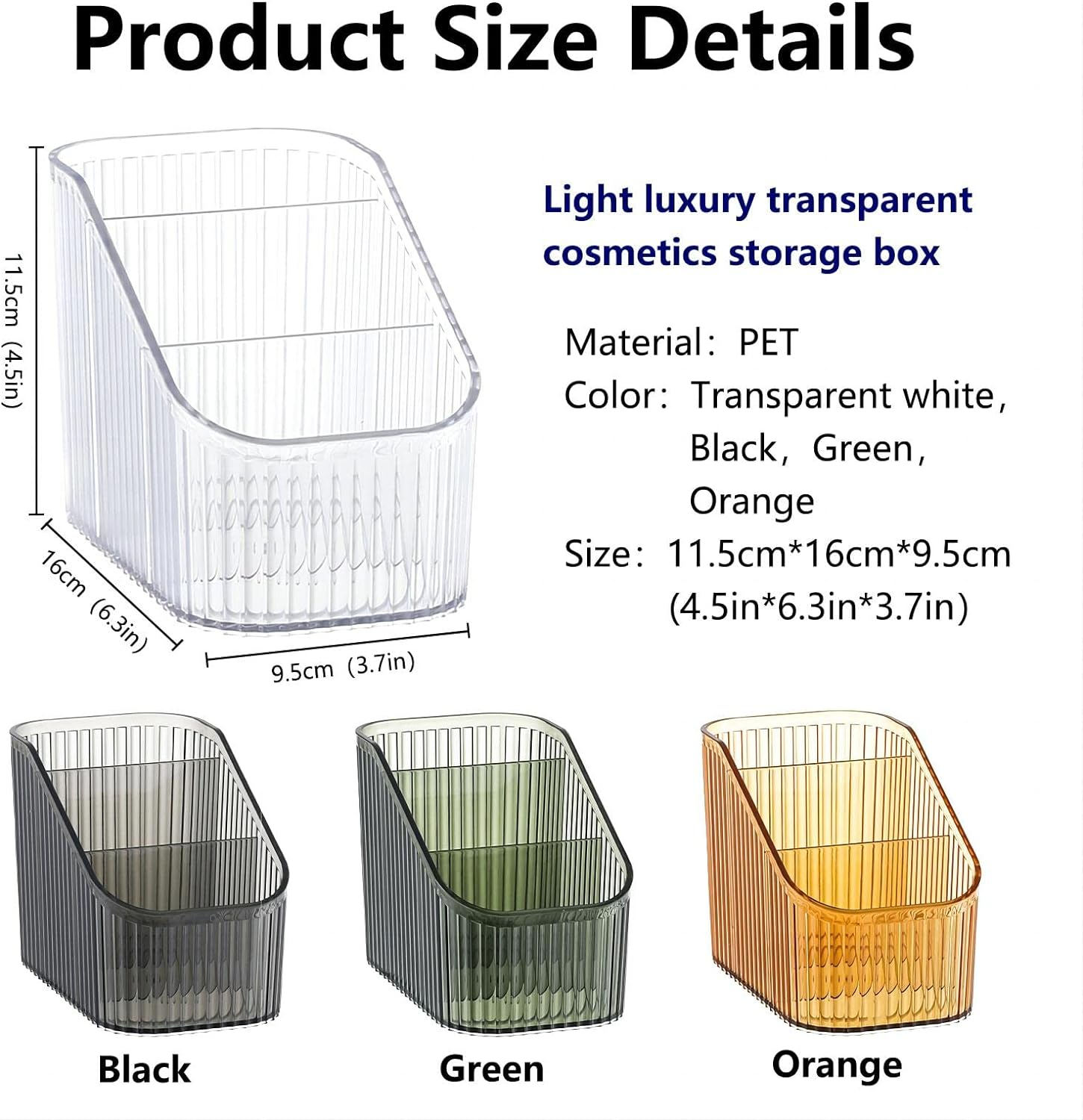 DASITON Large Capacity Makeup Brush Holder,3 Slot Makeup Brush Cup,Vintage Striped Makeup Brush Holder,For Vanity Decor,Bathroom Countertops,Desk Storage Container,Cosmetic Display Cases(Black S) image number 7