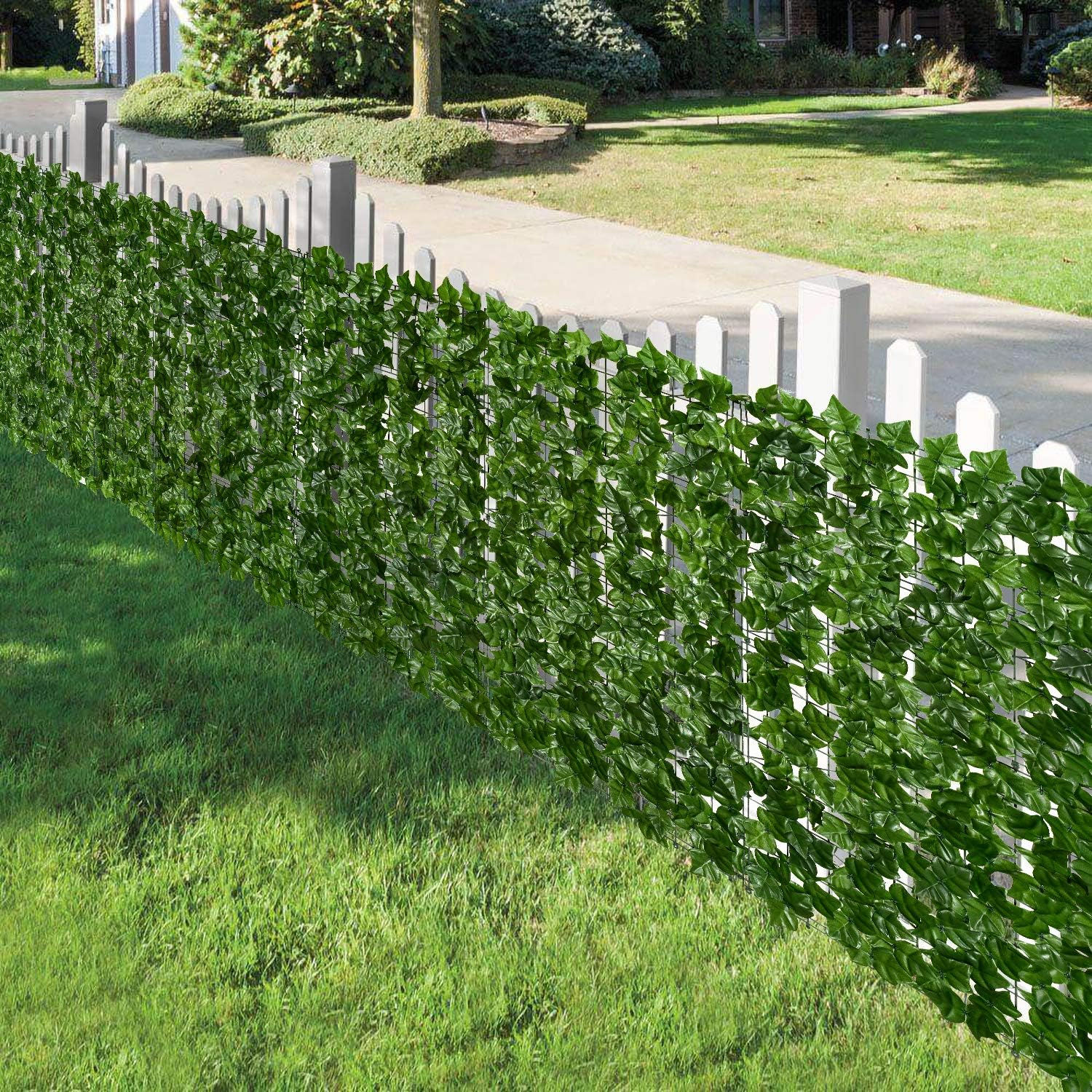 Dearhouse 98.4X39.4In Artificial Ivy Privacy Fence Wall Screen, Artificial Hedges Fence and Faux Ivy Vine Leaf Decoration for Outdoor Garden Decor image number 4