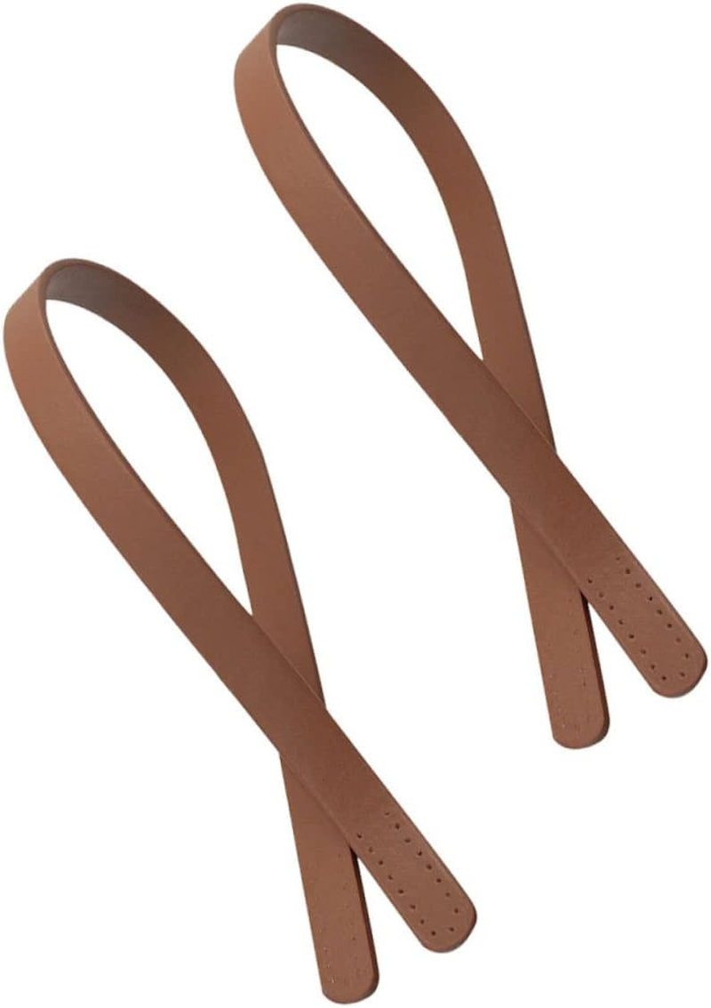 LALAFINA 4Pcs Pu Leather Handbag Handles Replacement Strap Bag Belt for Women Tote Bag Handstitch Porous DIY Pouch image number 2