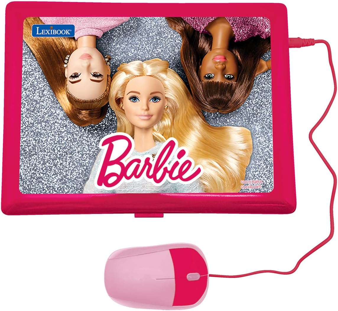 Lexibook Barbie Educational and Bilingual Laptop in English/German, Toy for Kids with 124 Activities to Learn, Play and Music, Pink, Jc598Bbi3 image number 1