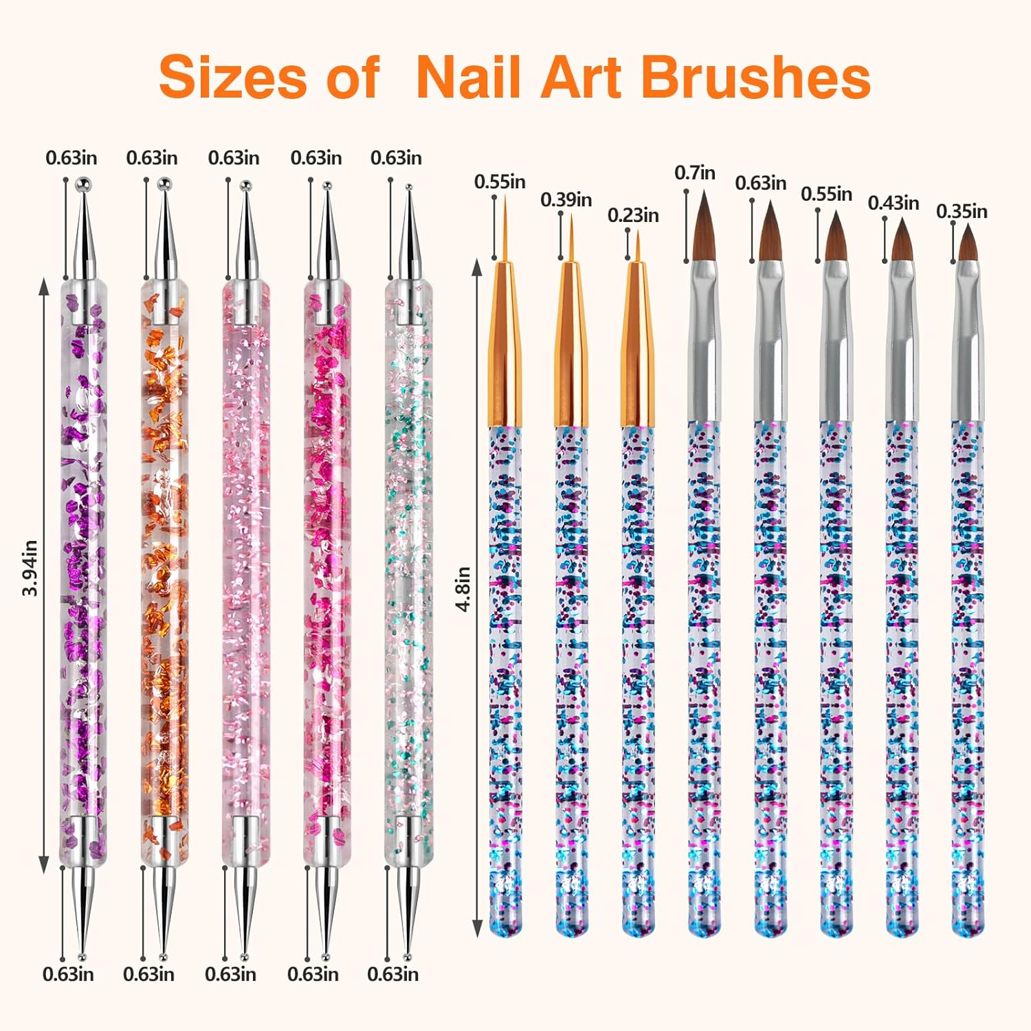 31Pcs Nail Art Brushes， Nail Art Design Tools Kit with Liner Brush Dotting Tools Drawing Pens Design Tools Polish Brushes for Women Nails Gel Painting