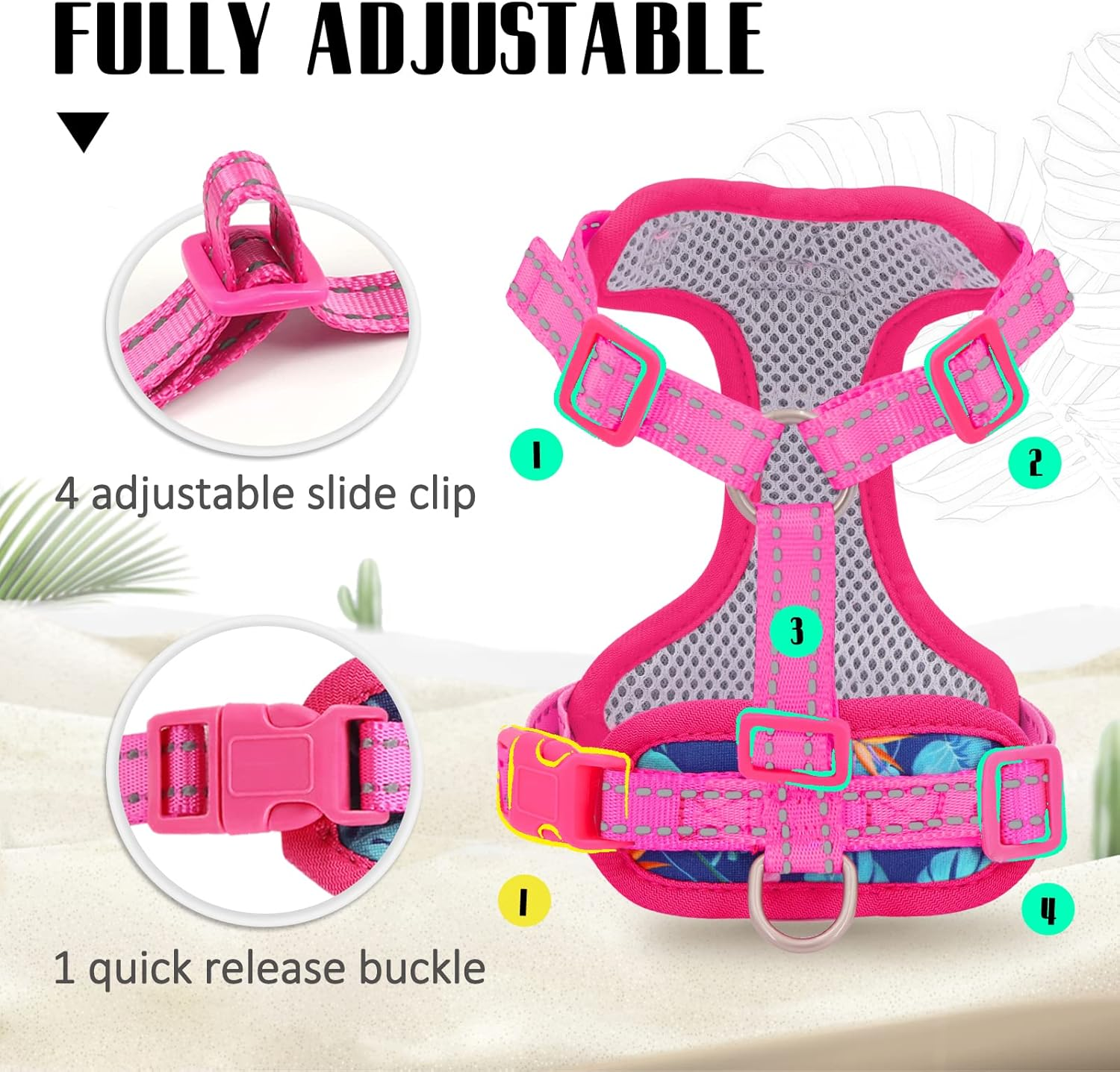 Supet Cat Harness and Leash Escape Proof for Walking, Adjustable Cat Vest Harness and Leash Set for Large and Small Kittens Dogs image number 6