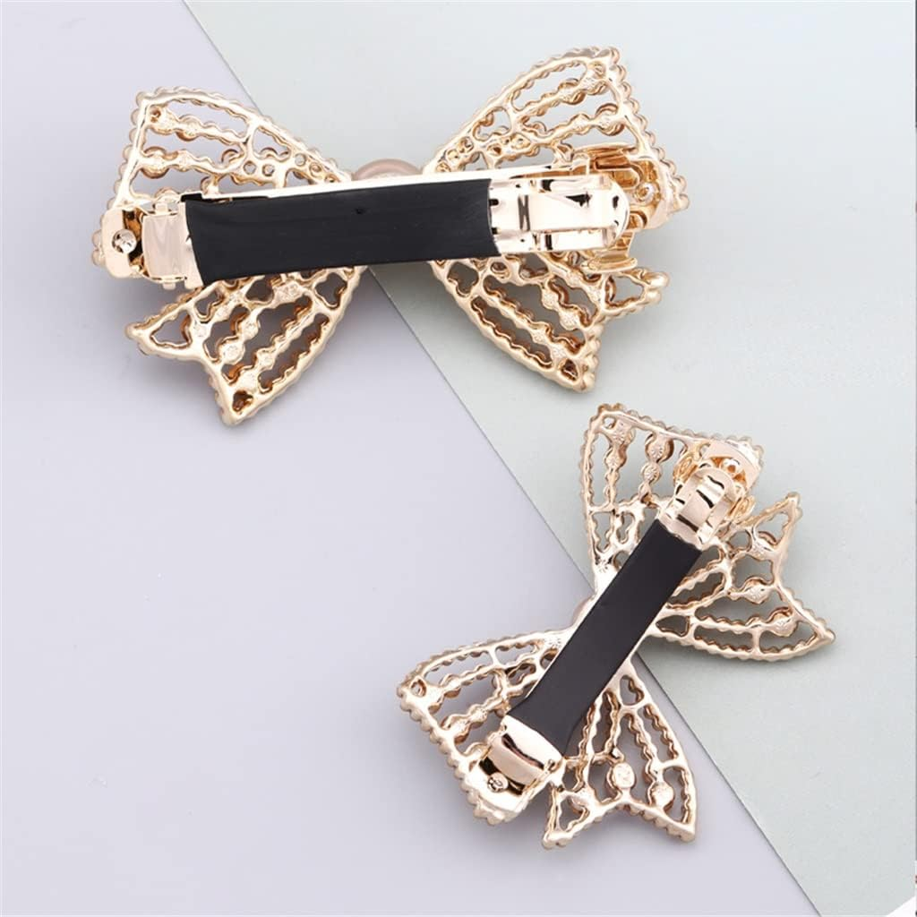 Crystal Hair Accessories,Clips Hairpins,Clip Plate,Hairpin Back Head Headdress Rhinestone Hairpin Clip Elegant Bow Hair Accessories Spring Clip (Color : B, Size : 6.5 * 4.5Cm) (Color : B, Size : 6.5 image number 5