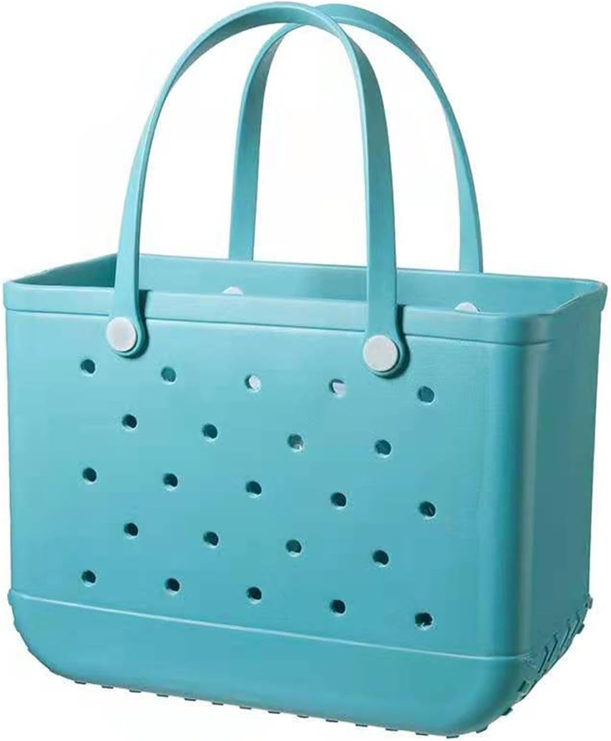 Large Beach Tote | Waterproof Washable Rubber Tote Bag with Holes | Stylish Women Hand Bag for Beach Pool Gym Sports Shopping image number 6