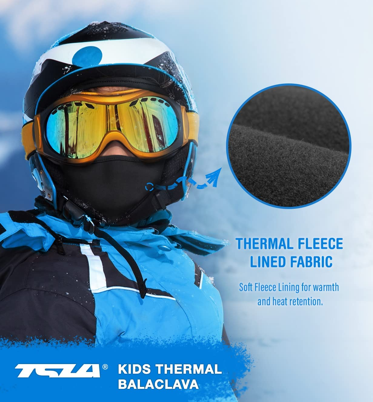 TSLA Kid'S Thermal Winter Balaclava Face Mask, UV Protection Fleece Lined Ski Mask, Lightweight Windproof Neck Gaiter