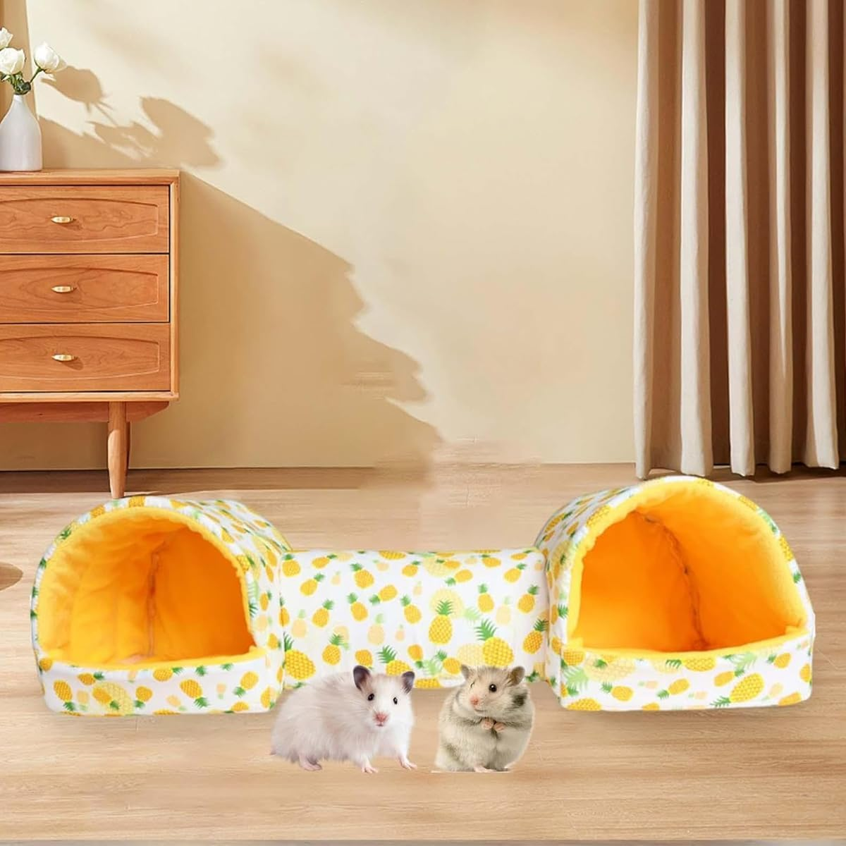 AIMALL Small Pet Hamster Nest House Cotton Tunnel &ndash; Cozy Bedding for Hamsters, Guinea Pigs & Small Pets, Comfortable Resting Space with Fun Hideaway (21.26 X 7.87 X 6.69 Inches) image number 1