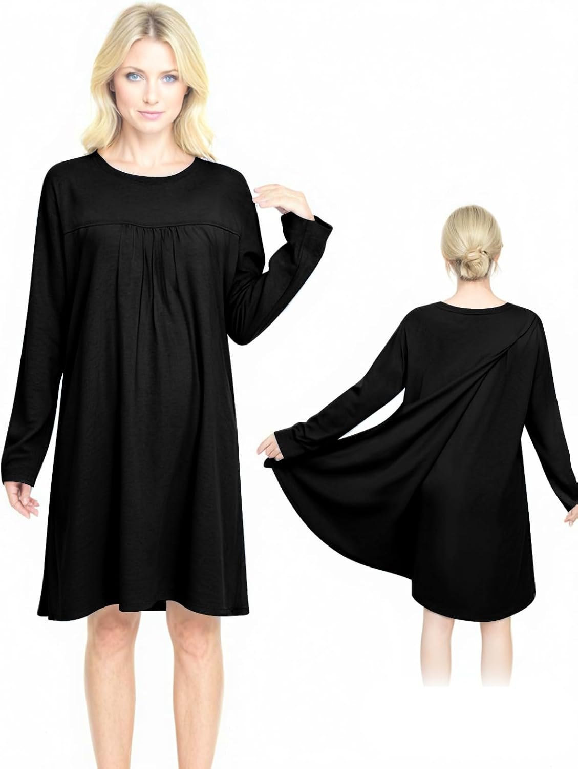 Open Back Hospital Gowns for Women Long Sleeve Open Back Dress Nursing Gowns Post Shoulder Surgery Dress