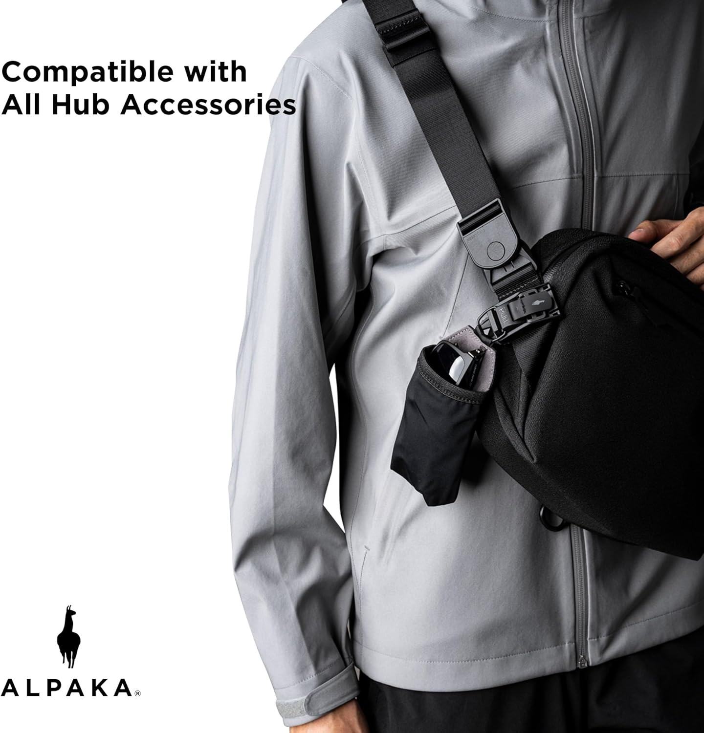 ALPAKA HUB Sunglasses Pouch - Microfibre Lined Stretch Holder with anti Scratch Nylon 840D Weatherproof Fabric Travel Glasses Small Organizer Men & Women - HUB Clip Attaches Backpack Strap image number 1