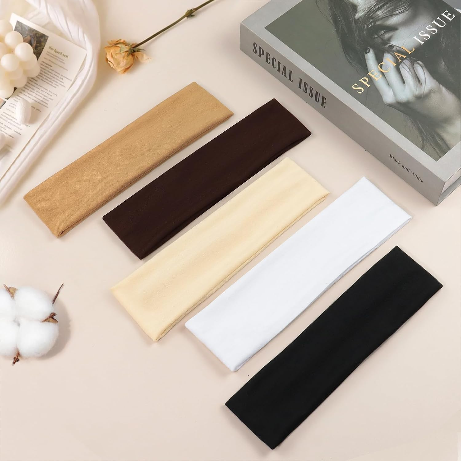 Tumurup Women'S Sports Headband, Pack of 10, Thin Elastic Hair Bands, Non-Slip Headband, Soft Hair Band, Yoga, Fitness, Running image number 3