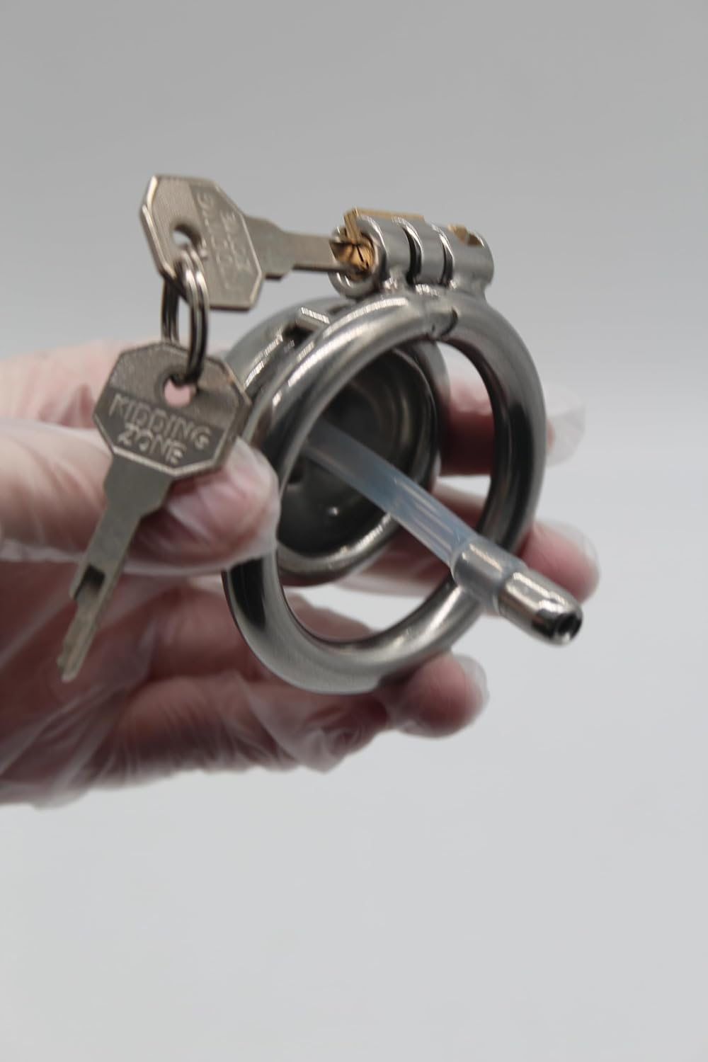 Locked Metal Penis Chastity Men'S Stainless Steel Chastity Belt Chastity Device Penis Cage Male Cock Cage (50Mm/1.97In) image number 4