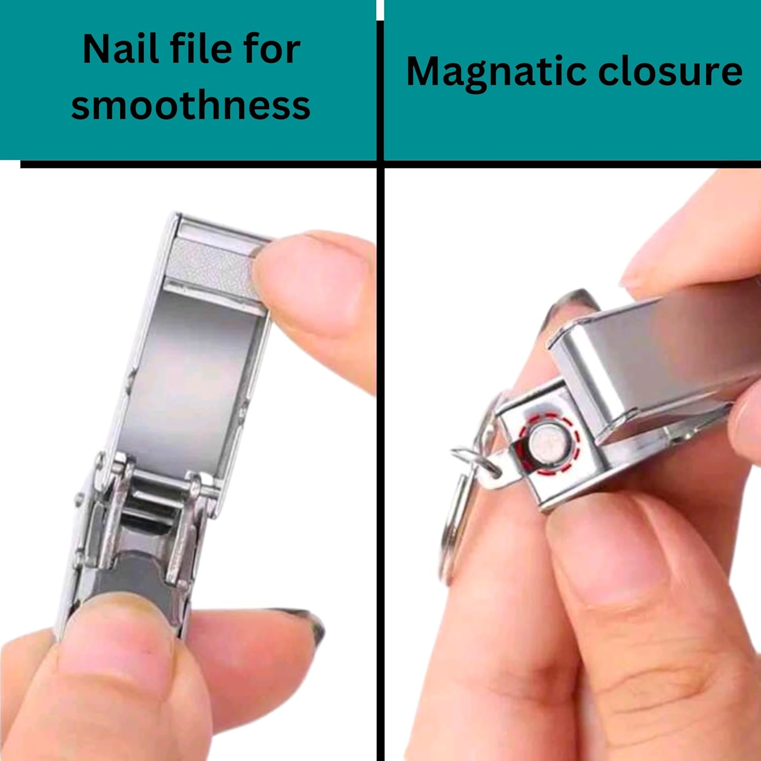 Mini Nail Clippers Keychain, Small Foldable Portable Travel Size Nail Cutter Keyring for Men Women Unisex, Compact Pocket Folding image number 4